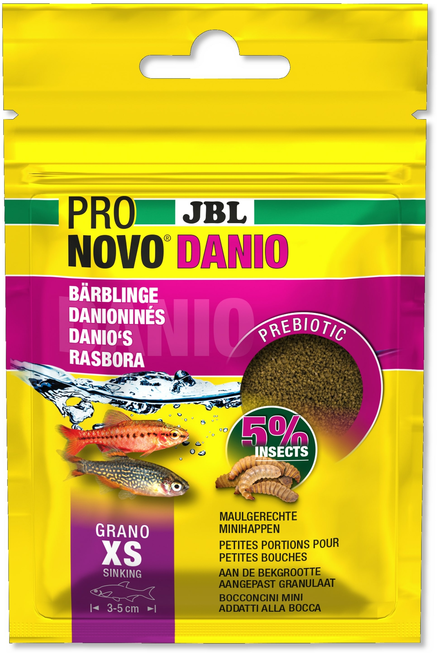 JBL ProNovo Danio Grano XS 20 ml nourriture en granulés pour Danios et autres petits barbus de 3 à 5 cm