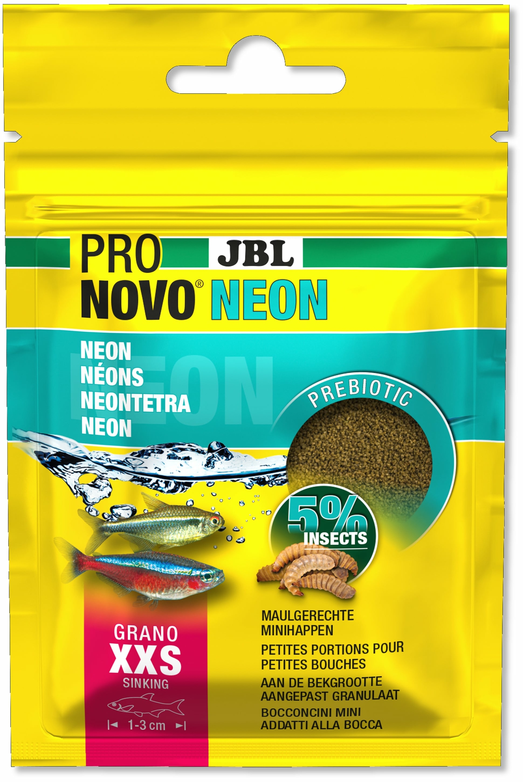 JBL ProNovo Neon Grano XXS 20 ml nourriture en granulés pour néons et autres petits characins de 1 à 3 cm