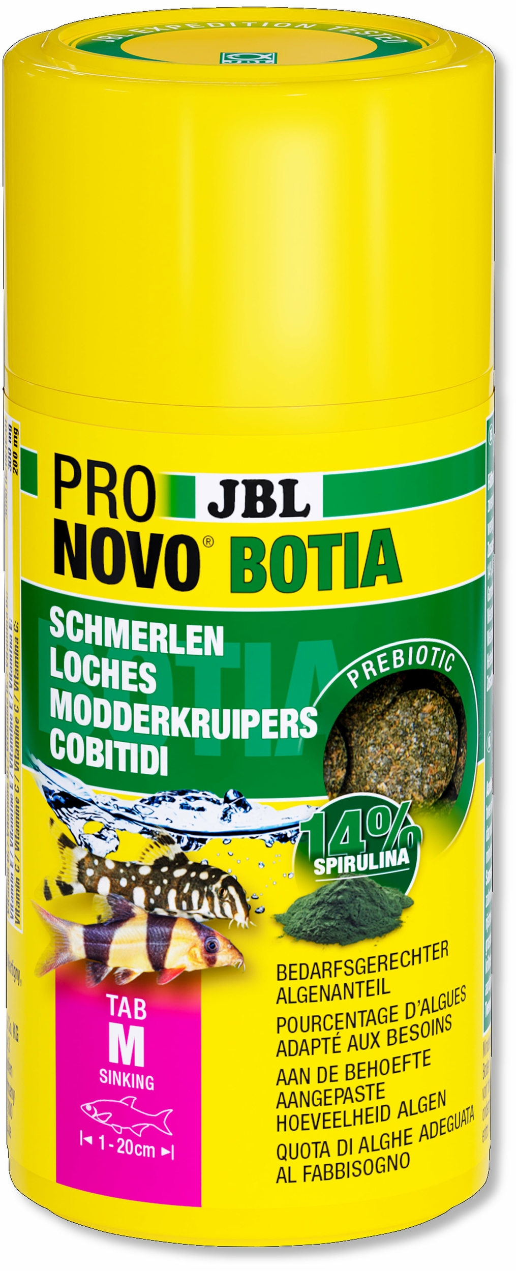 JBL ProNovo Botia Tab M 100 ml nourriture en comprimés pour tous les poissons loches de 1 à 20 cm