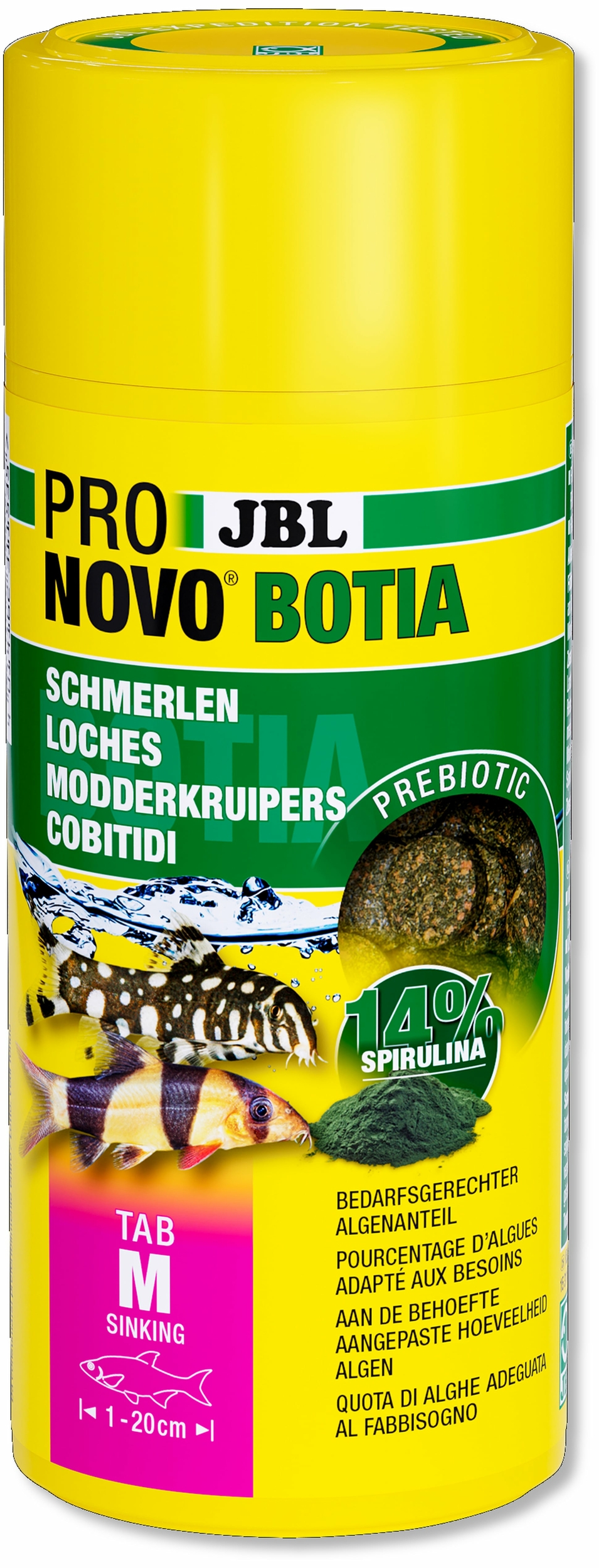 JBL ProNovo Botia Tab M 250 ml nourriture en comprimés pour tous les poissons loches de 1 à 20 cm