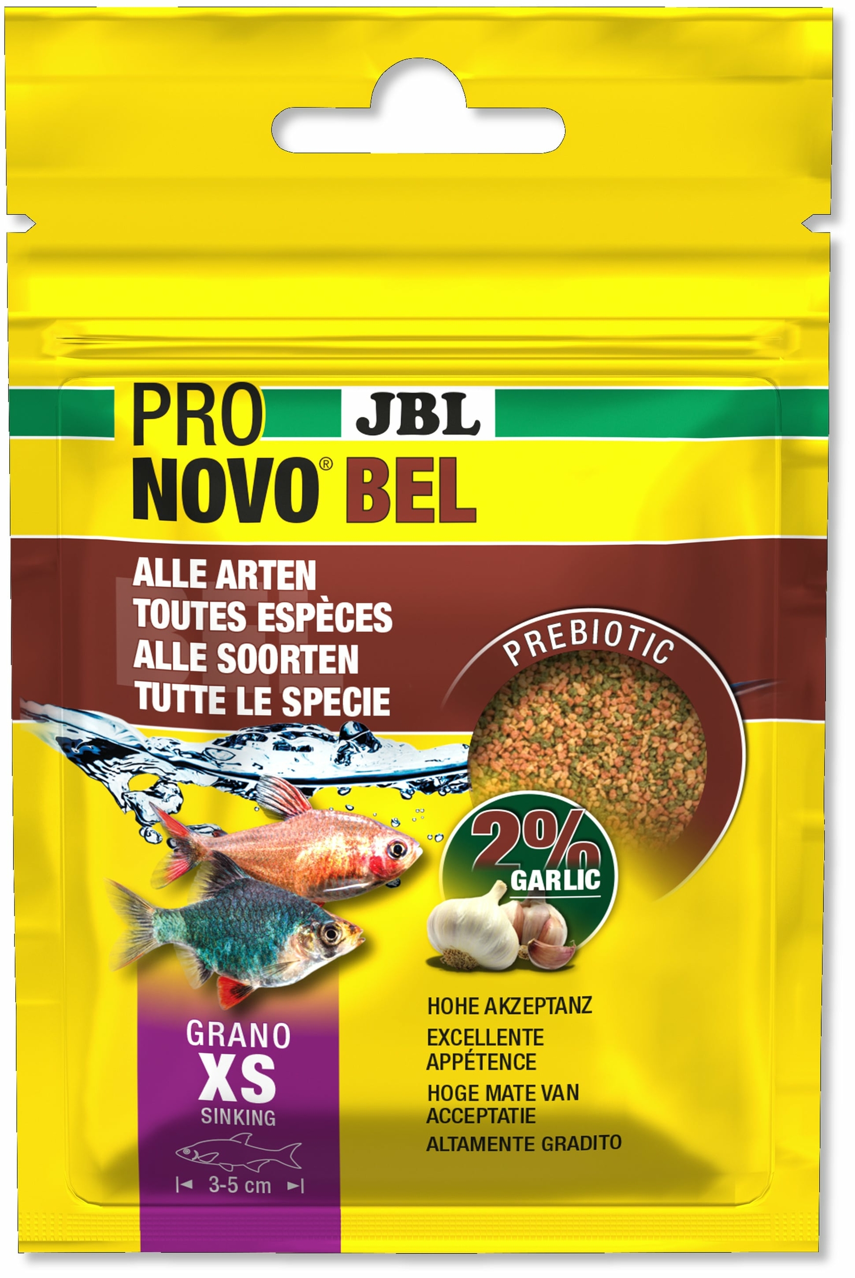 JBL ProNovo Bel Grano XS 20 ml nourriture de base en granulés pour tous poissons d\'aquarium de 3 à 5 cm