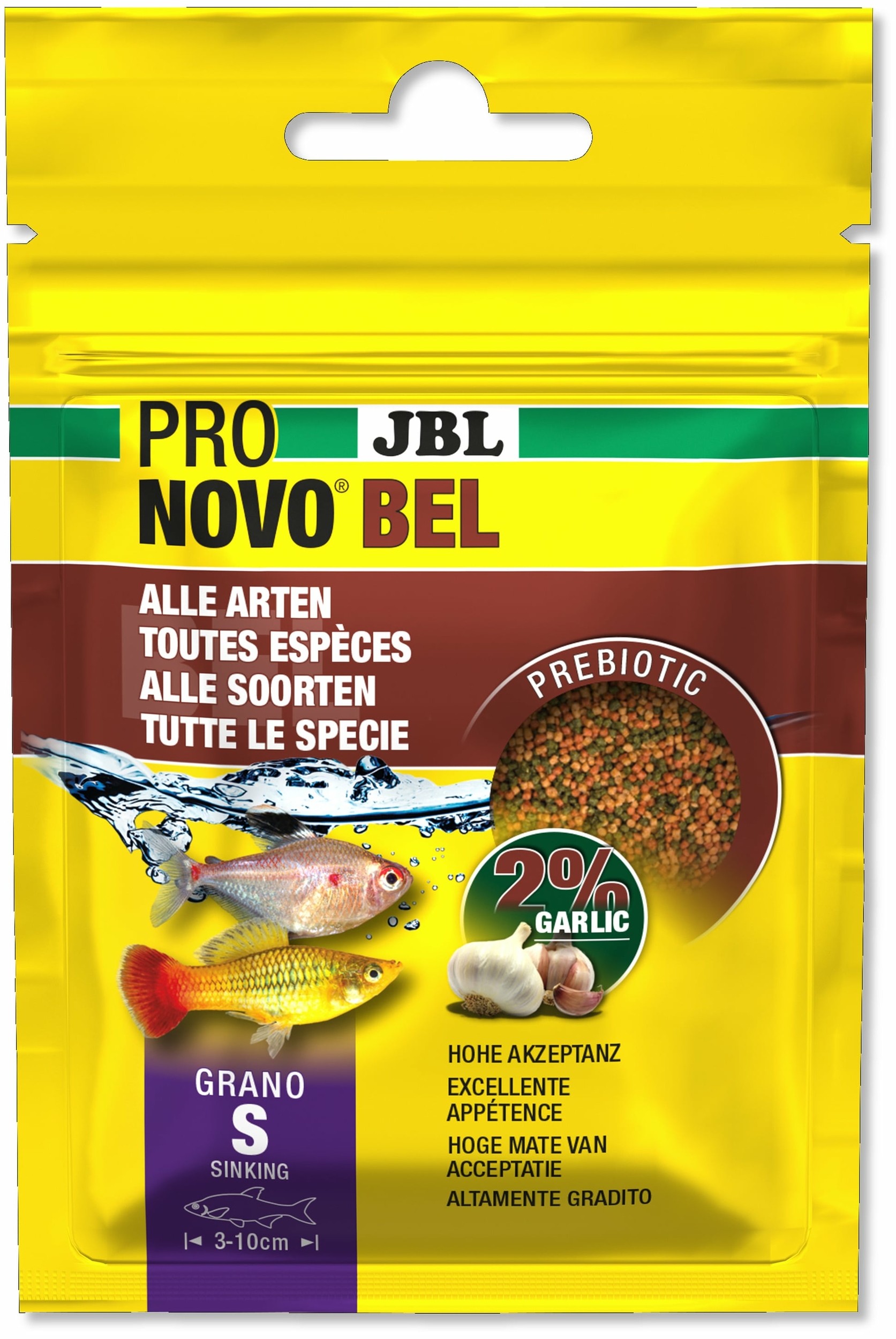 JBL ProNovo Bel Grano S 20 ml nourriture de base en granulés pour tous poissons d\'aquarium de 3 à 10 cm