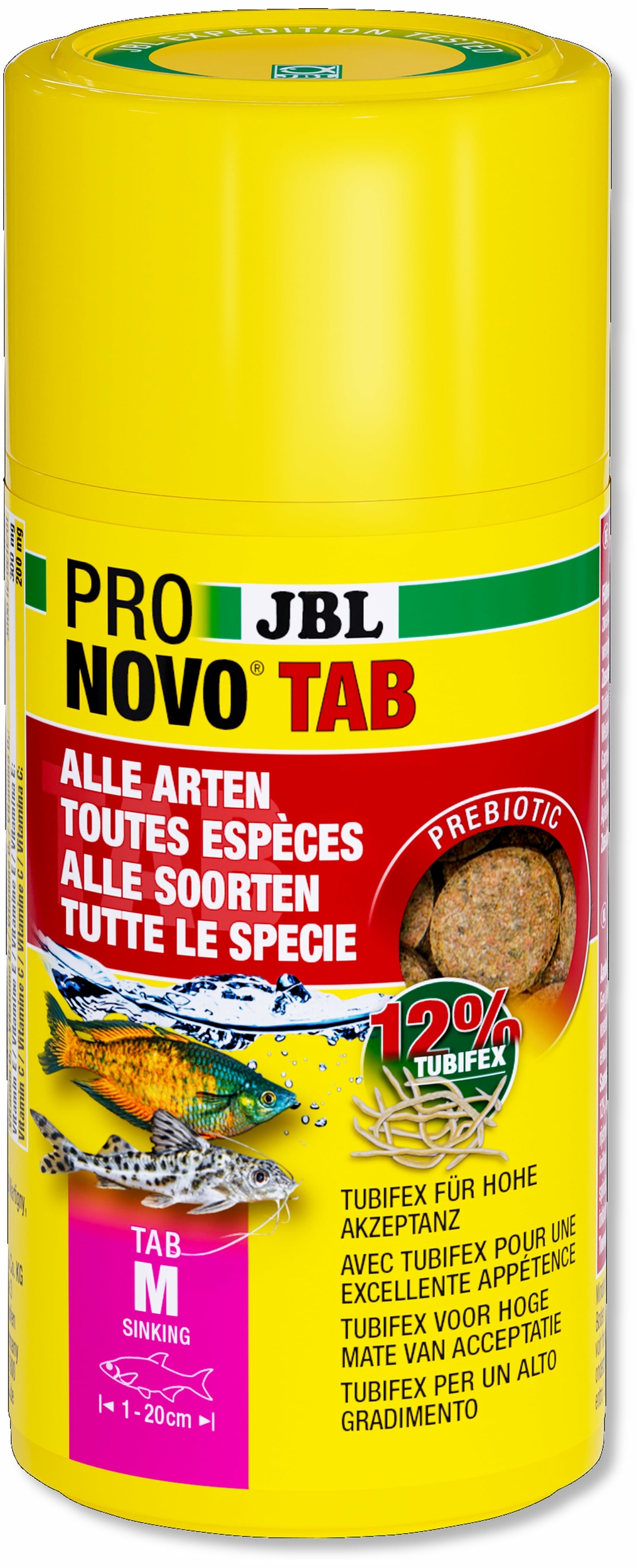 JBL ProNovo Tab M 100 ml nourriture en tablettes pour tous poissons d\'aquarium de 1 à 20 cm