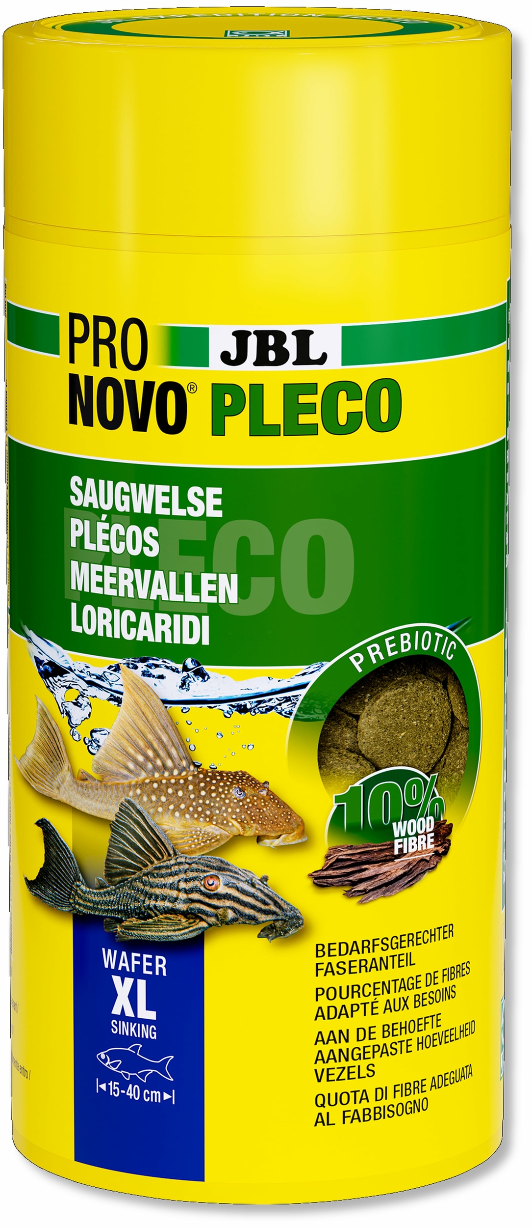 JBL ProNovo Pleco Wafer XL 1000 ml nourriture en comprimés avec bois pour Locaridés herbivores de 15 à 40 cm