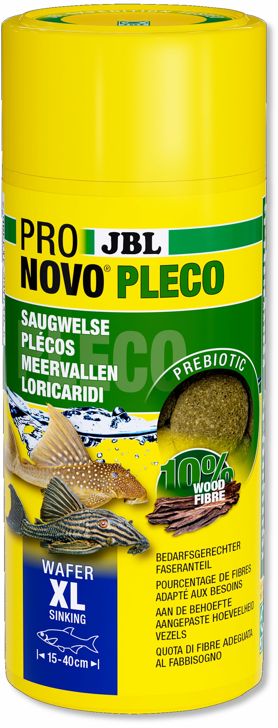 JBL ProNovo Pleco Wafer XL 250 ml nourriture en comprimés avec bois pour Locaridés herbivores de 15 à 40 cm