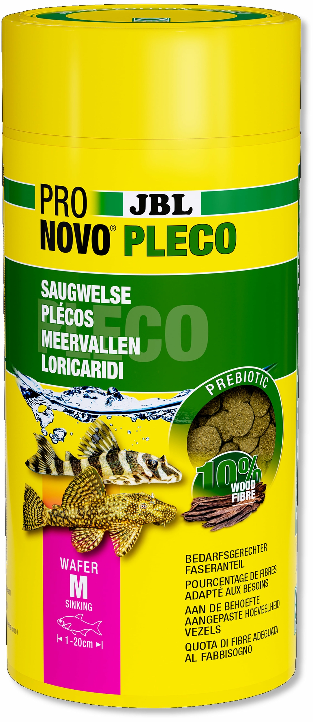 JBL ProNovo Pleco Wafer M 1000 ml nourriture en comprimés avec bois pour Locaridés herbivores de 1 à 20 cm