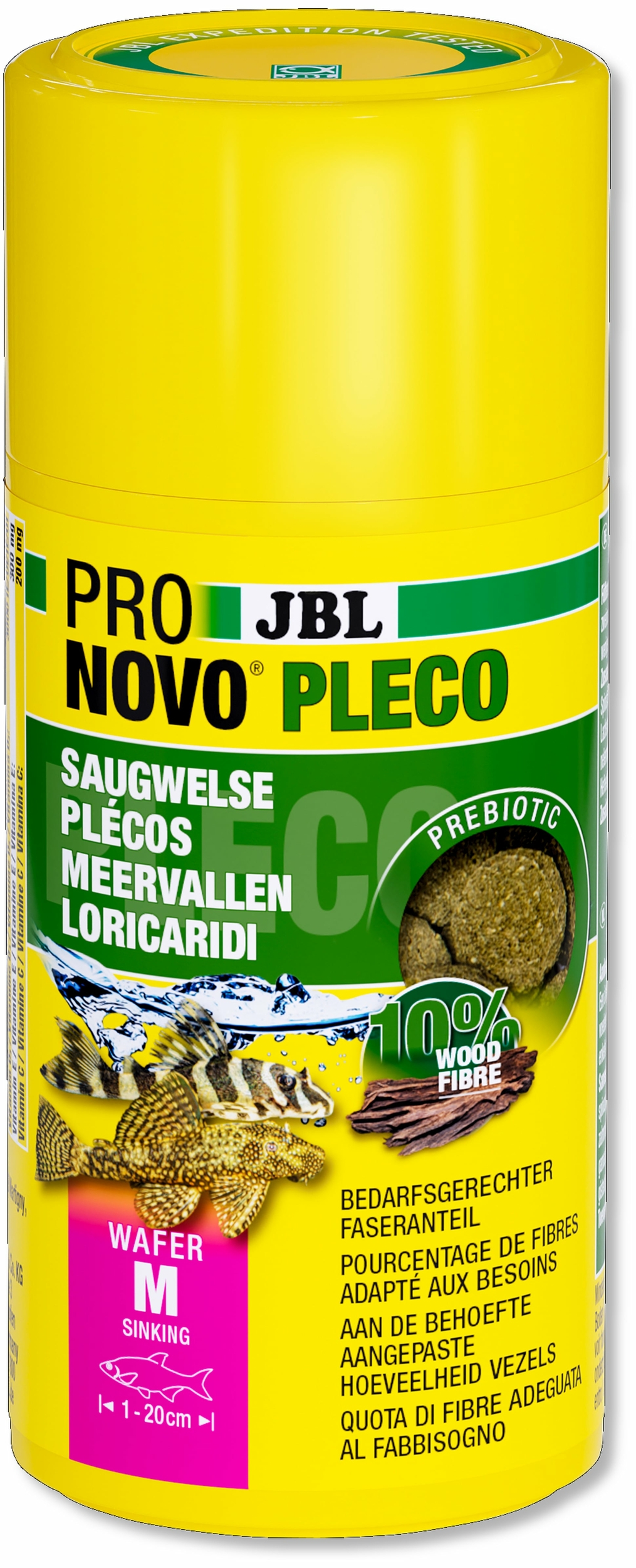 JBL ProNovo Pleco Wafer M 100 ml nourriture en comprimés avec bois pour Locaridés herbivores de 1 à 20 cm
