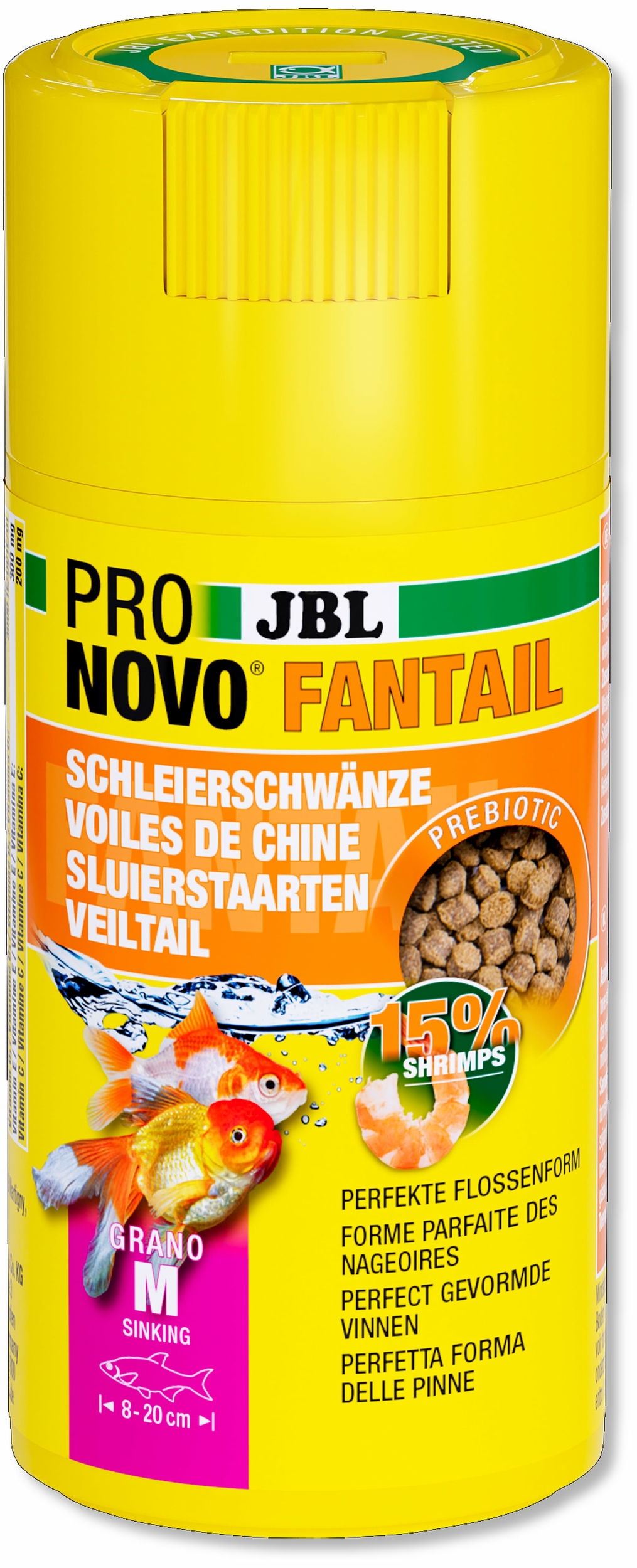 JBL ProNovo Fantail Grano M 100 ml Click nourriture de base en granulés spéciale Voiles de Chine 8 à 20 cm