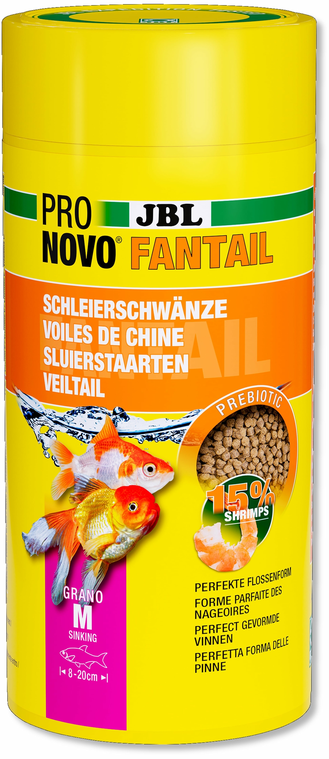 JBL ProNovo Fantail Grano M 1000 ml Click nourriture de base en granulés spéciale Voiles de Chine 8 à 20 cm