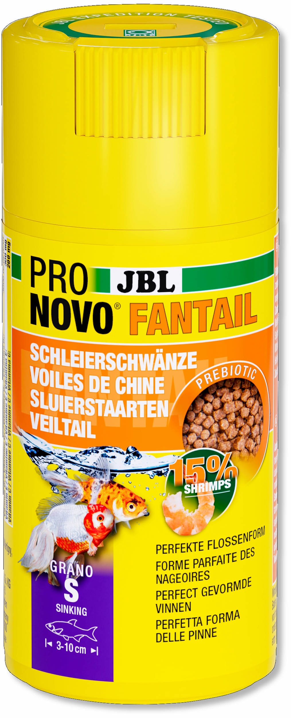 JBL ProNovo Fantail Grano S 100 ml Click nourriture de base en granulés spéciale Voiles de Chine 3 à 10 cm