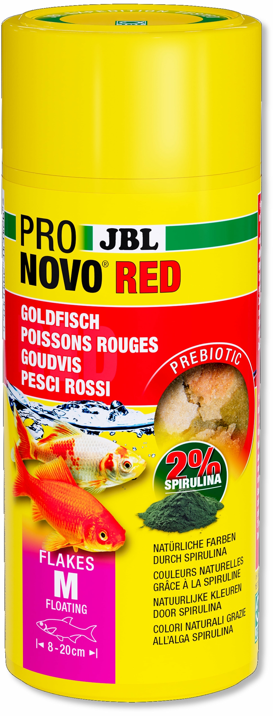 JBL ProNovo Red Flakes M 250 ml nourriture de base en flocons pour poissons rouges de 8 à 20 cm