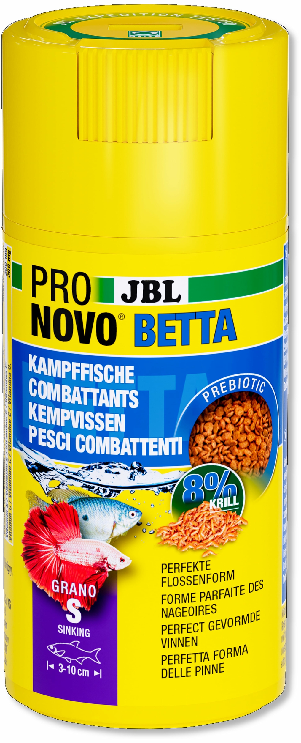 JBL ProNovo Betta Grano S 100 ml nourriture de base en granulés pour combattants de 3 à 10 cm