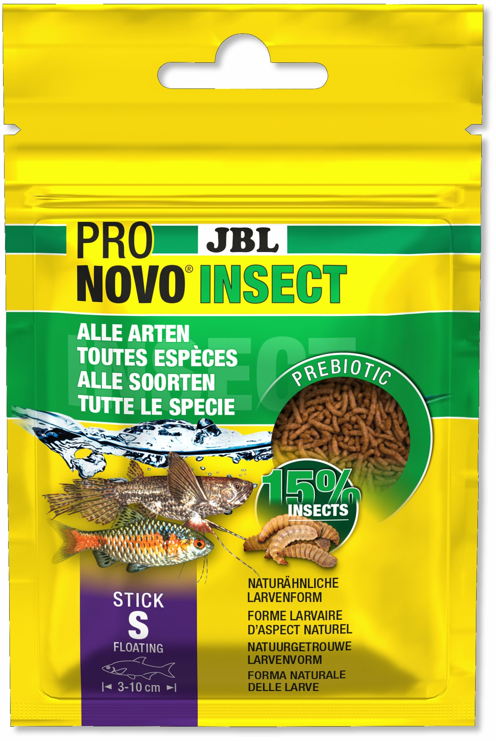 JBL ProNovo Insect Stick S 20 ml nourriture en bâtonnets pour tous les poissons d\'ornement de 3 à 10 cm