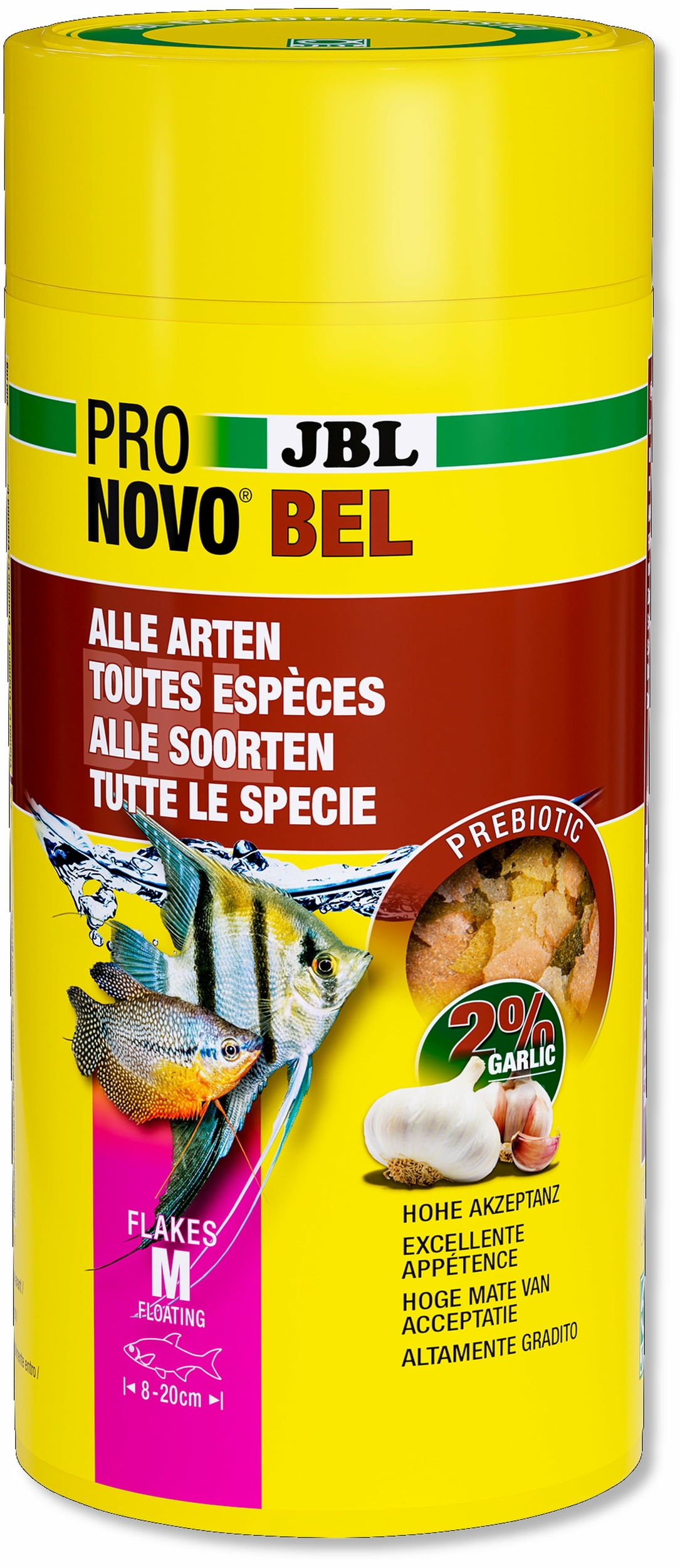 JBL ProNovo Bel Flakes M 1000 ml nourriture de base en flocons pour tous poissons d\'aquarium de 8 à 20 cm
