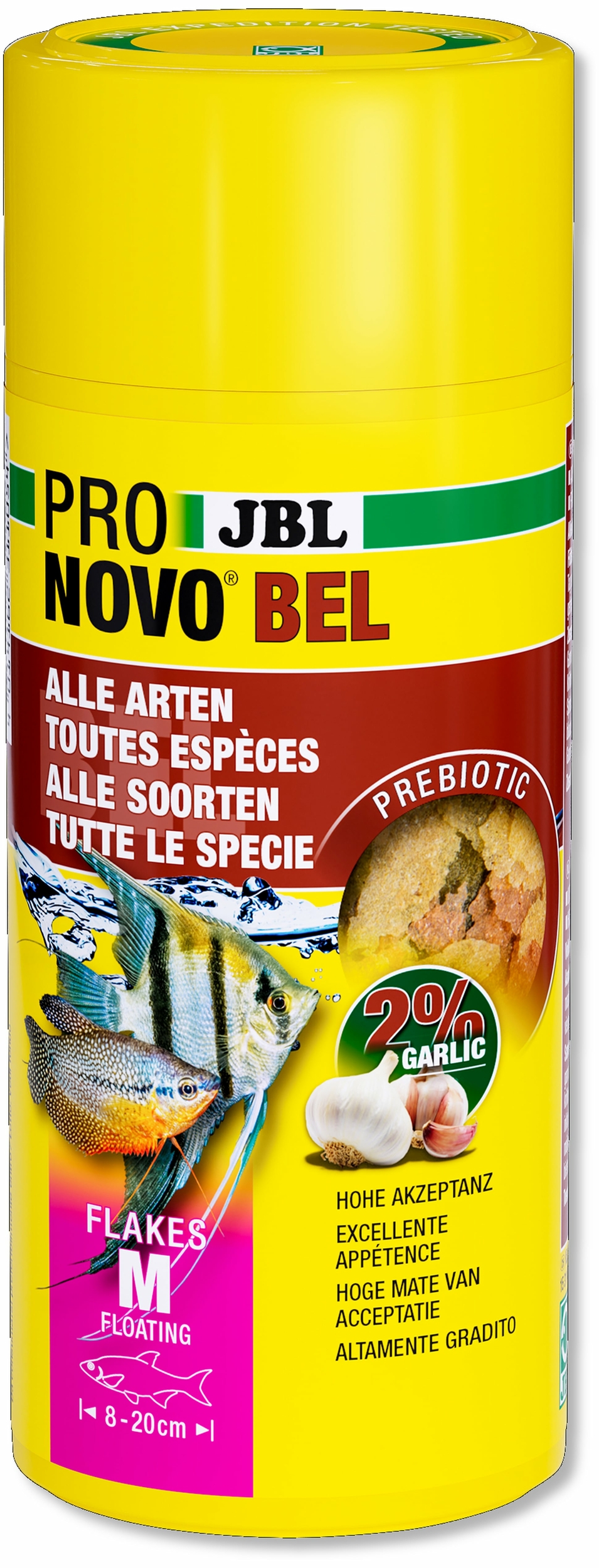 JBL ProNovo Bel Flakes M 250 ml nourriture de base en flocons pour tous poissons d\'aquarium de 8 à 20 cm