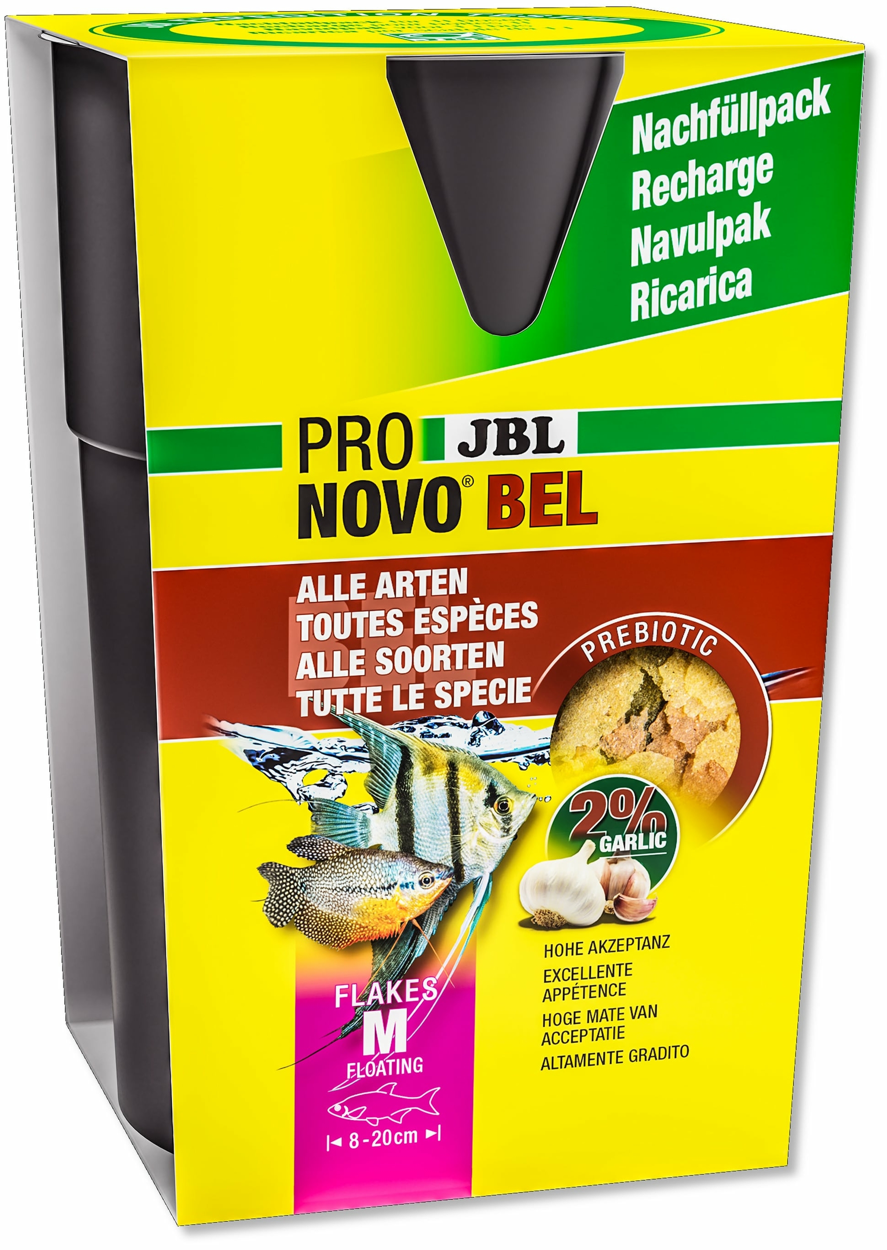 JBL ProNovo Bel Flakes M 750 ml Recharge nourriture de base en flocons pour tous poissons d\'aquarium de 8 à 20 cm