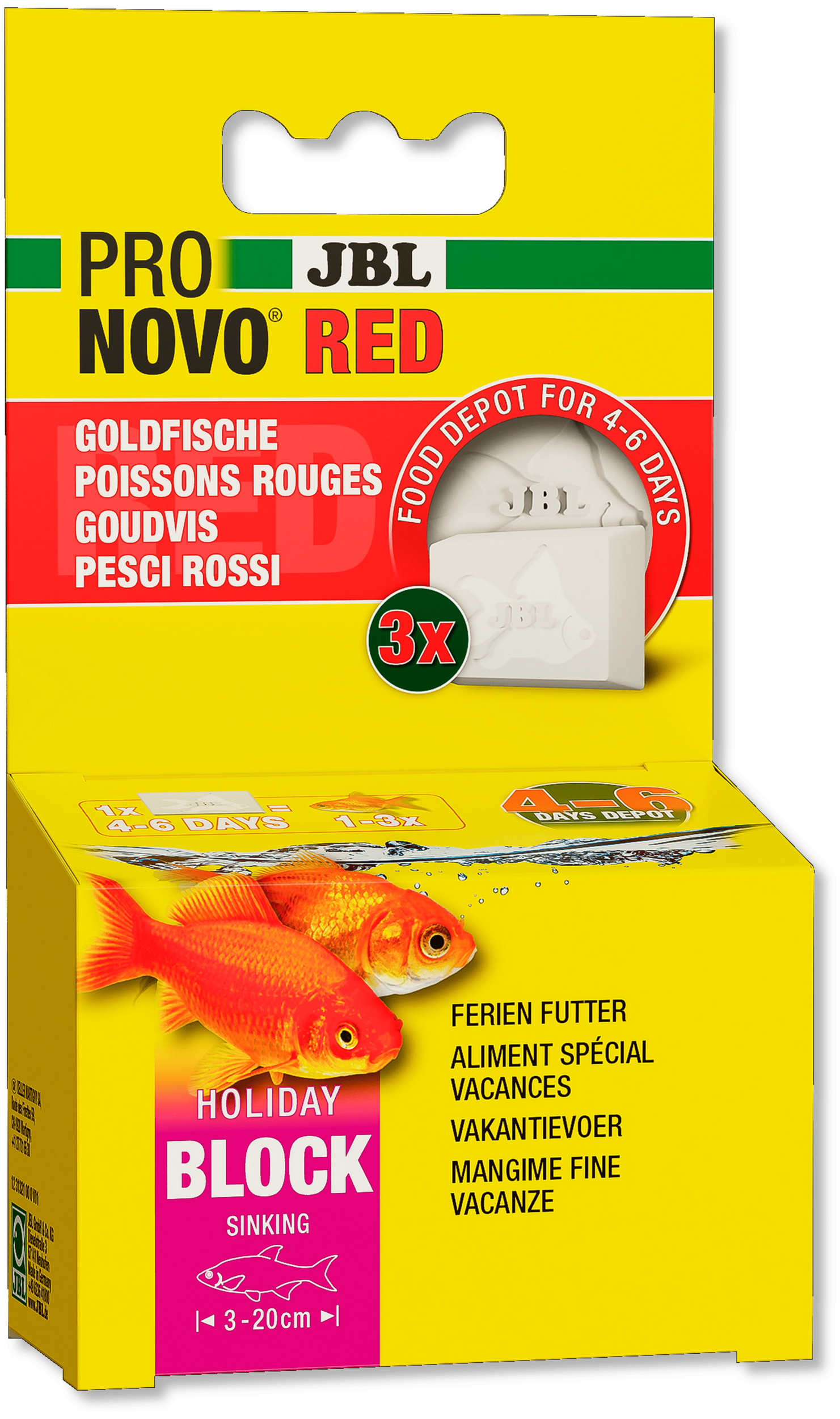 JBL ProNovo Red Holiday nourriture spéciale vacances 6 jours pour poissons rouges et voiles