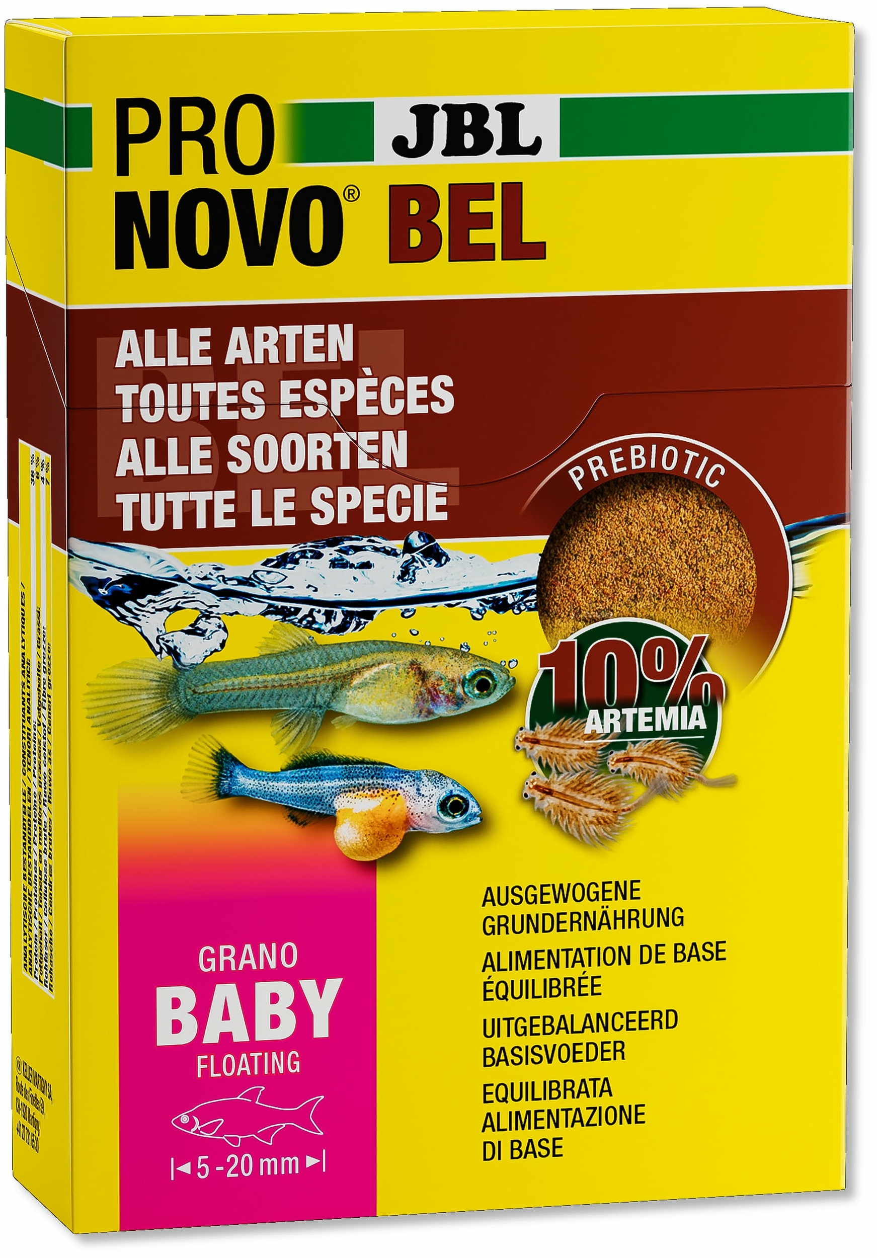 JBL ProNovo Bel Grano Baby 3 x 10 ml nourriture d\'élevage en granulés pour alevins de 5 à 20 mm