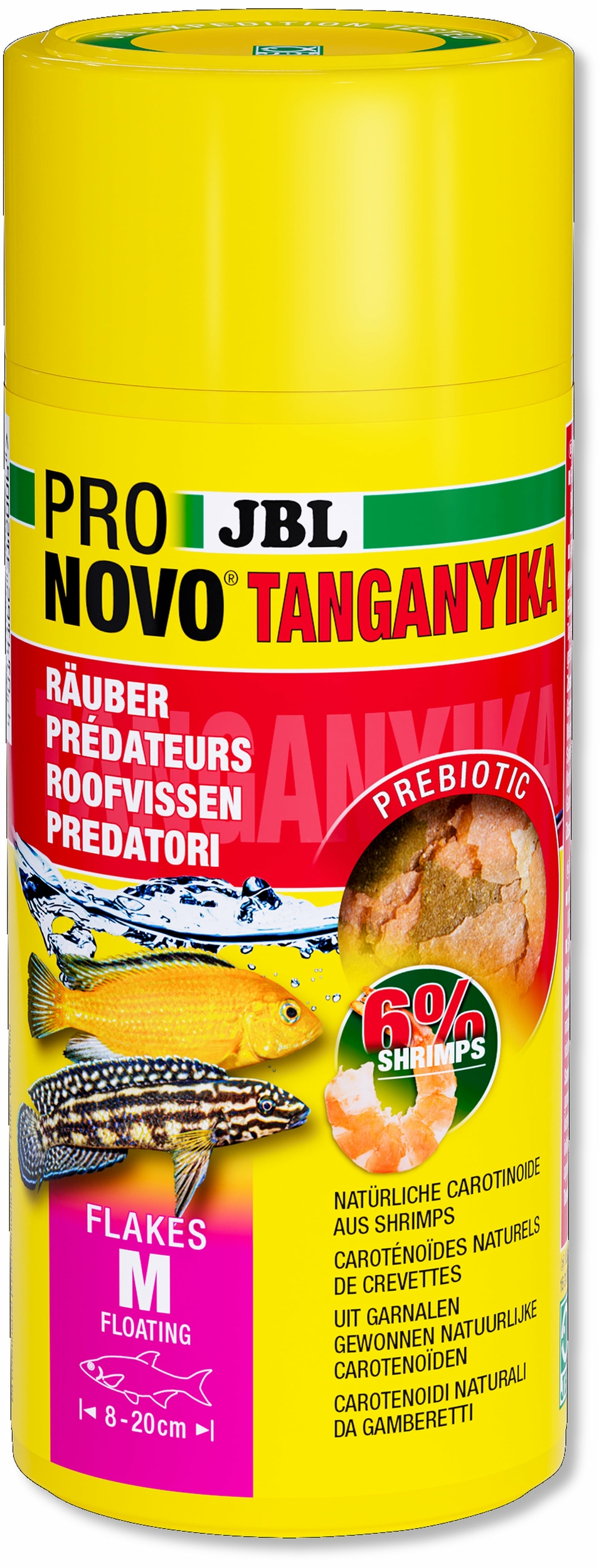 JBL ProNovo Tanganyika Flakes M 250 ml nourriture en flocons pour Cichlidés lacs Tanganyika & Malawi de 8 à 20 cm