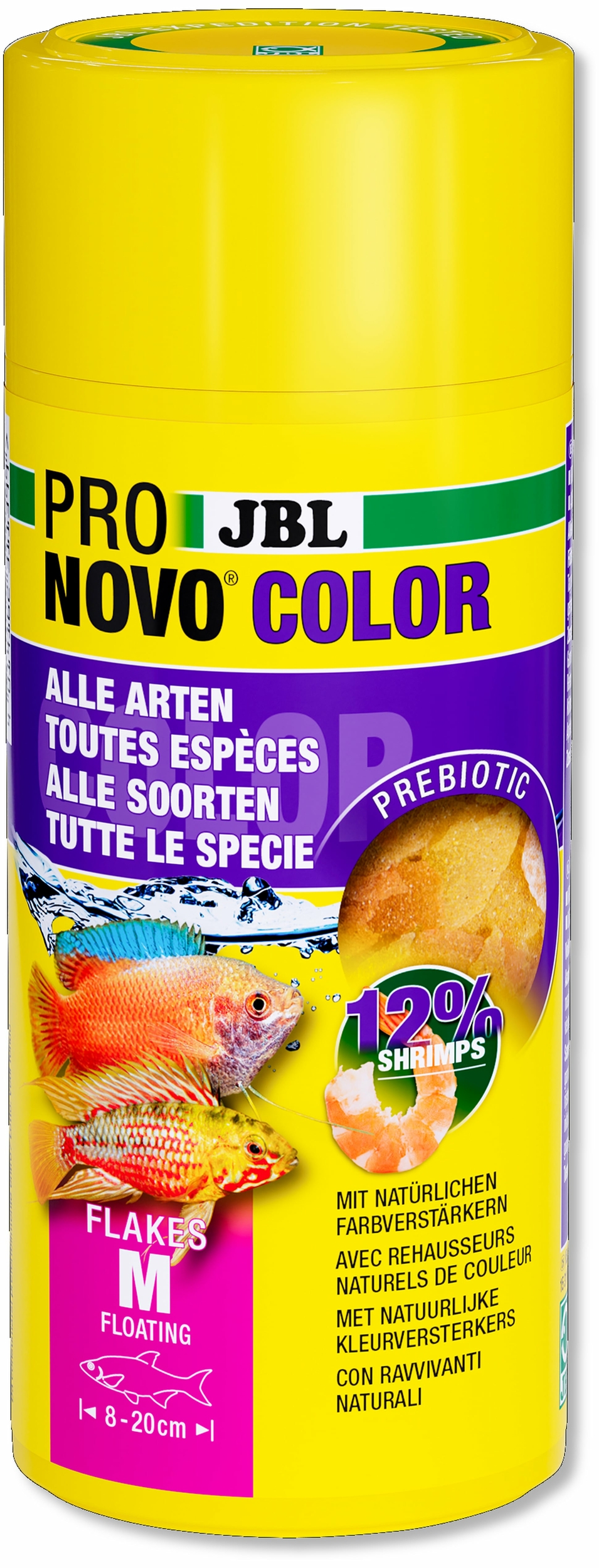 JBL ProNovo Color Flakes M 250 ml nourriture en flocons rehaussant les couleurs des poissons d\'aquarium de 8 à 20 cm