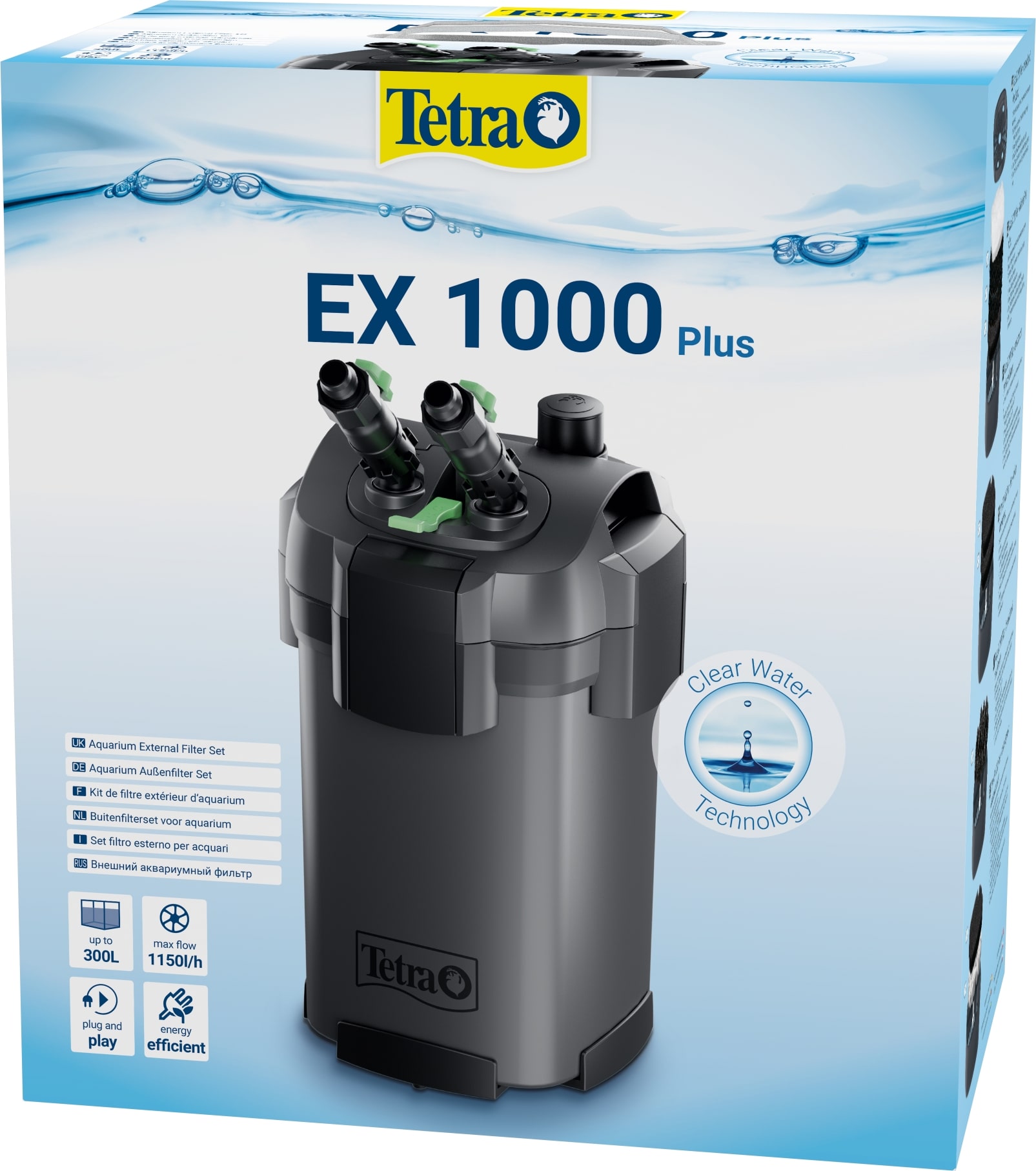 TETRA EX 1000 Plus filtre externe 1150 L/h performant et prêt à l\'emploi pour aquarium de 150 à 300 L