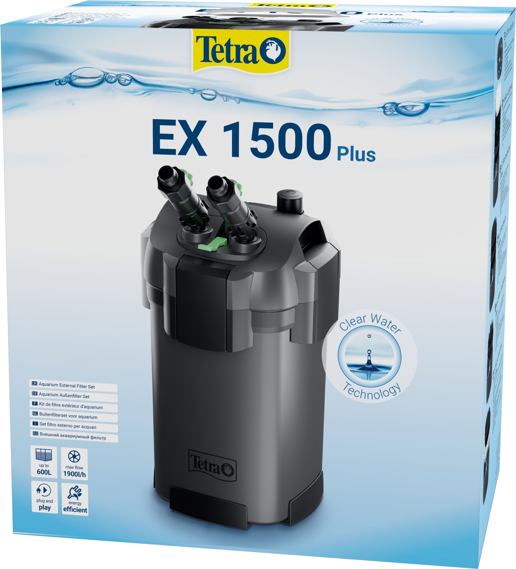 TETRA EX 1500 Plus filtre externe 1900 L/h performant et prêt à l\'emploi pour aquarium de 300 à 600 L