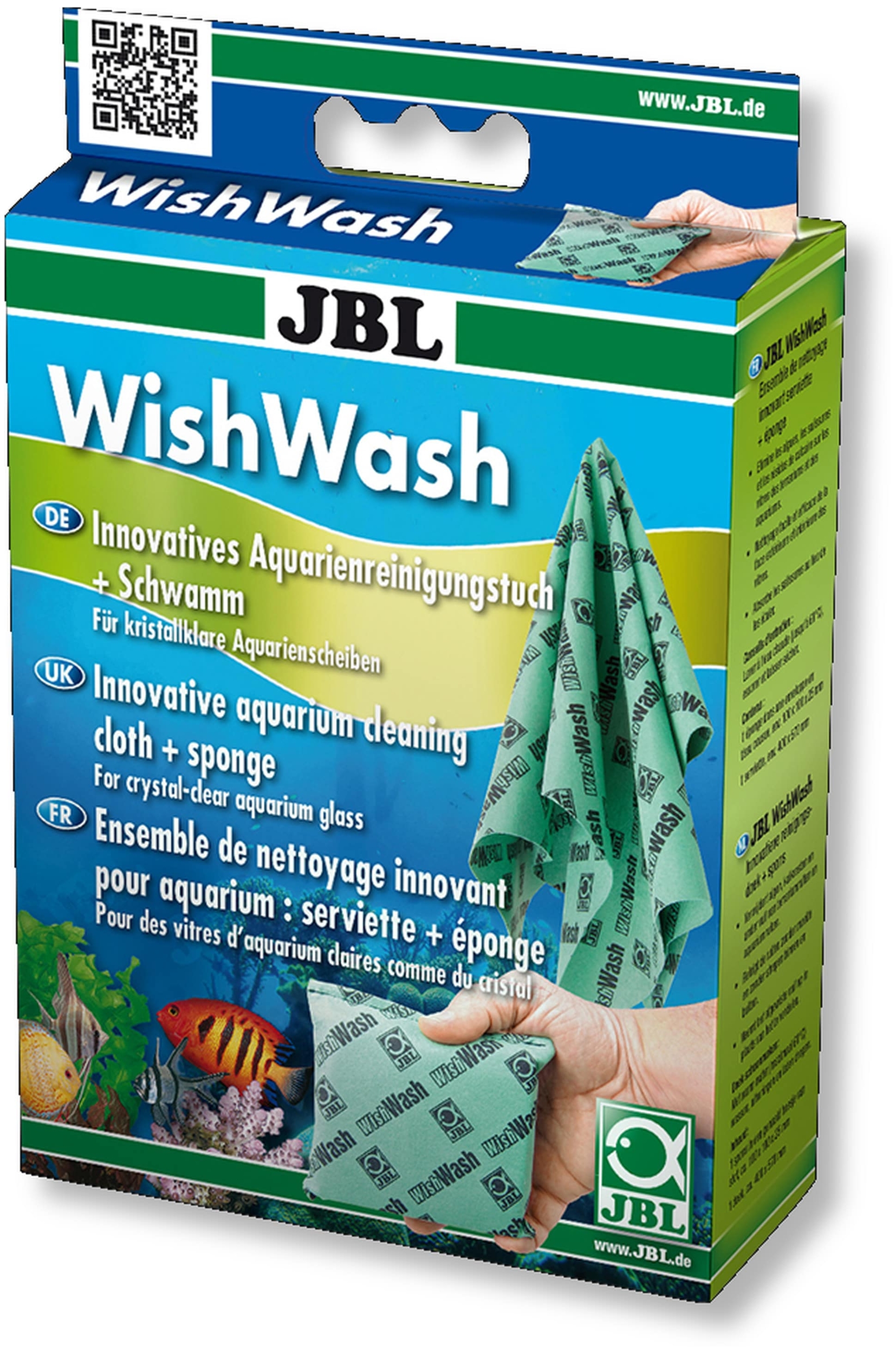 JBL WishWash set de nettoyage innovant pour aquarium (éponge + serviette)