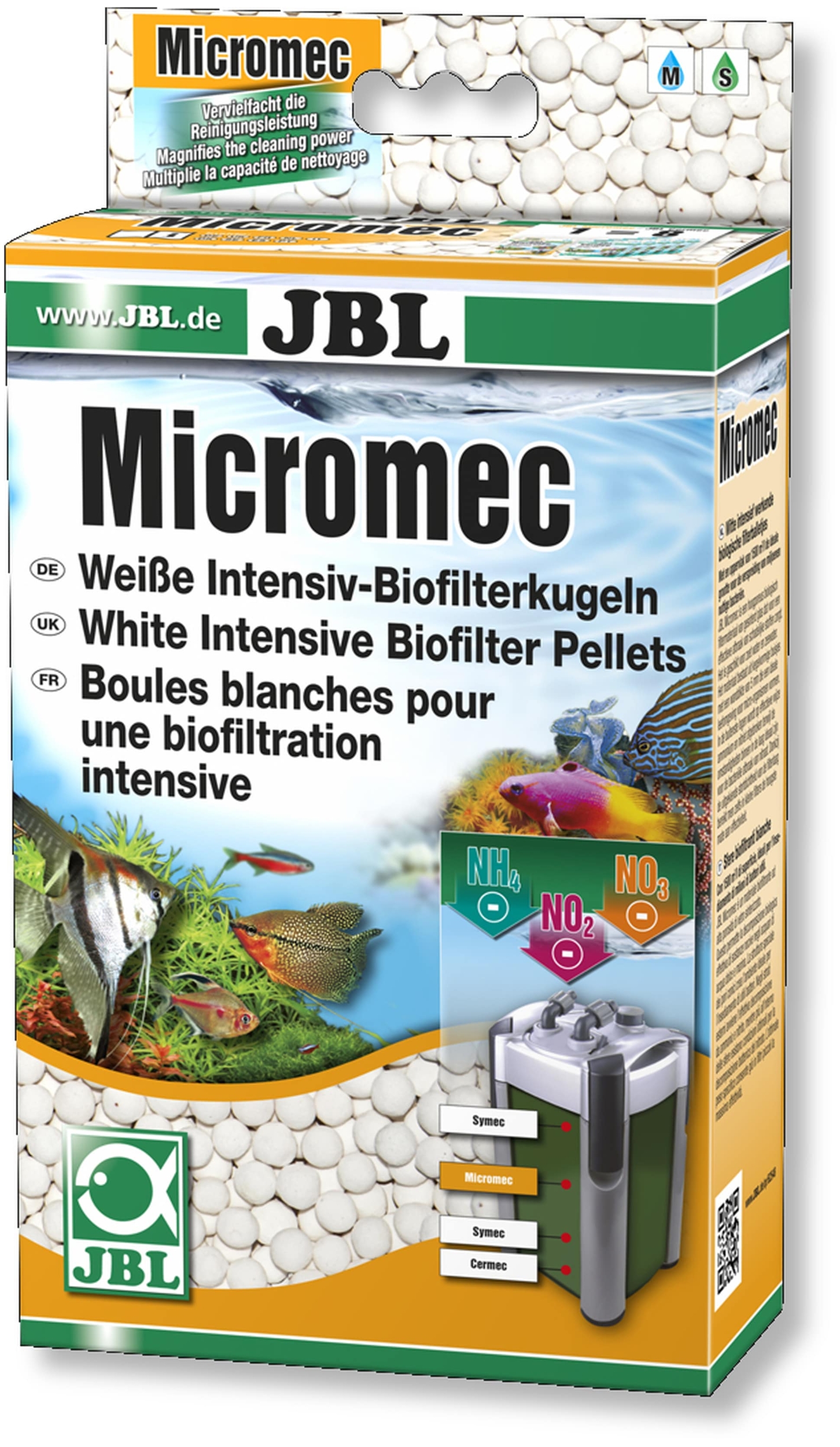 JBL MicroMec 1 L billes blanches ultra poreuses en verre fritté pour une filtration biologique intensive