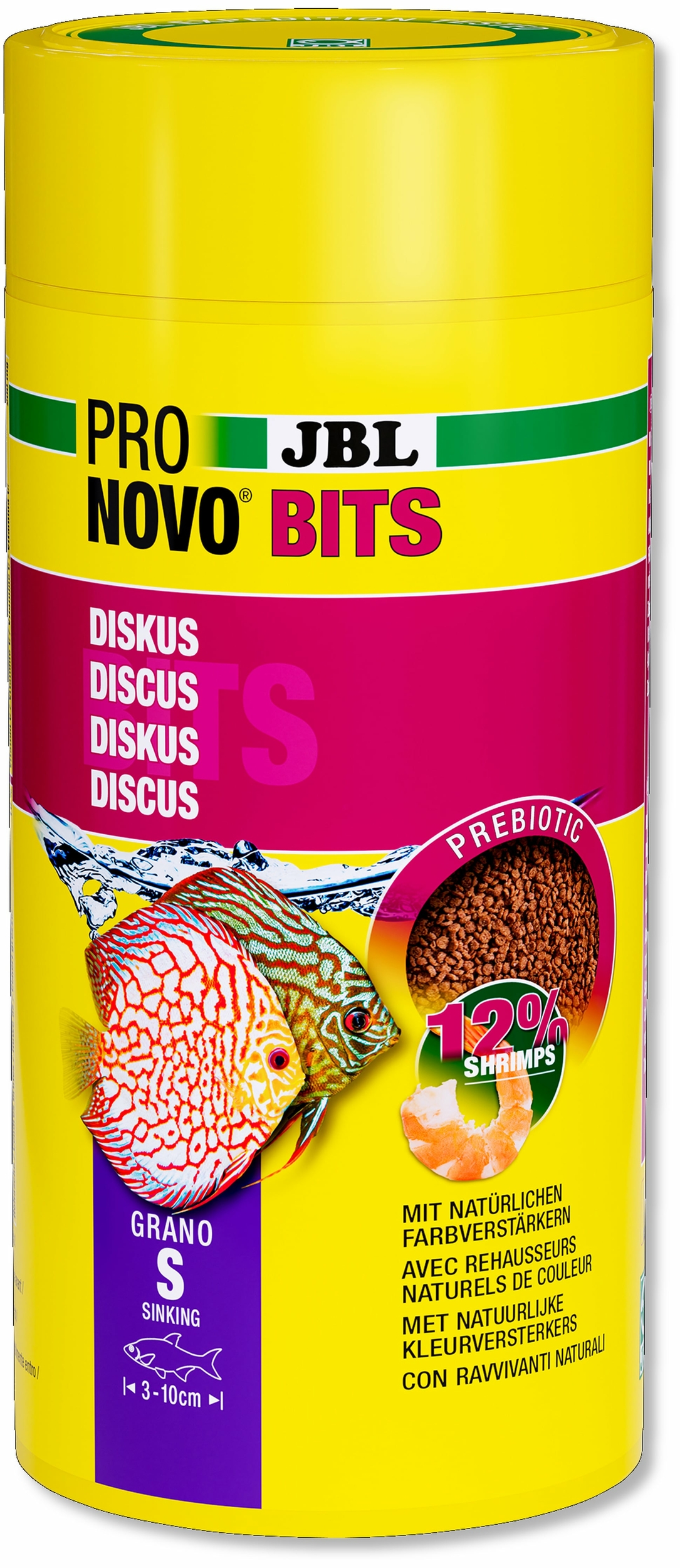 JBL ProNovo Bits Grano S 1000 ml nourriture en granulés pour Discus et autres Cichlidés d\'Amérique du Sud de 3 à 10 cm