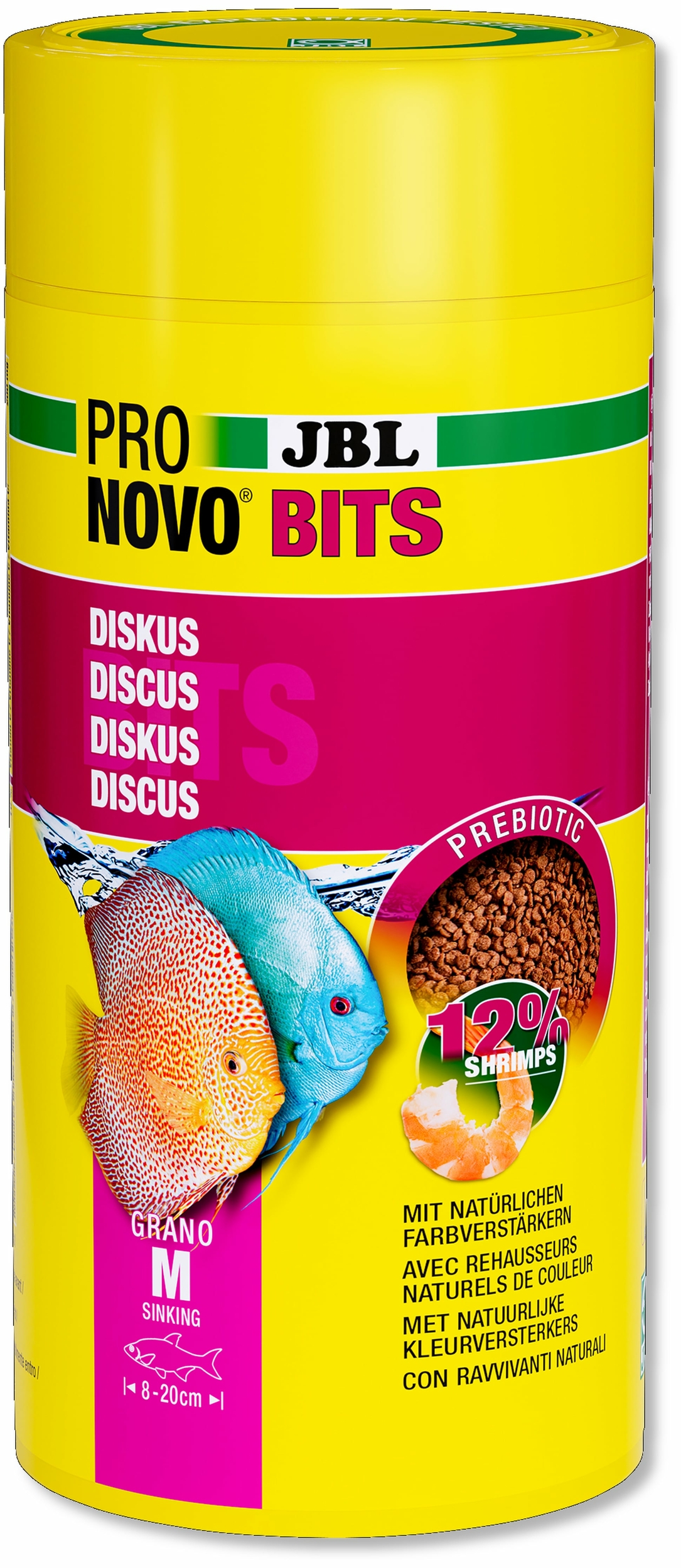 JBL ProNovo Bits Grano M 1000 ml nourriture en granulés pour Discus et autres Cichlidés d\'Amérique du Sud de 8 à 20 cm