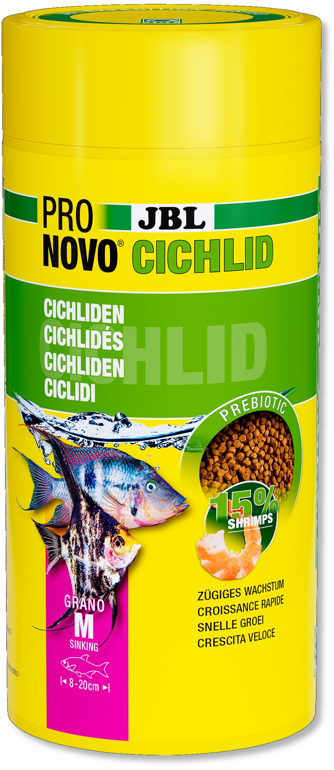 JBL ProNovo Cichlid Grano M 1000 ml nourriture en granulés pour Cichlidés moyens de 8 à 20 cm