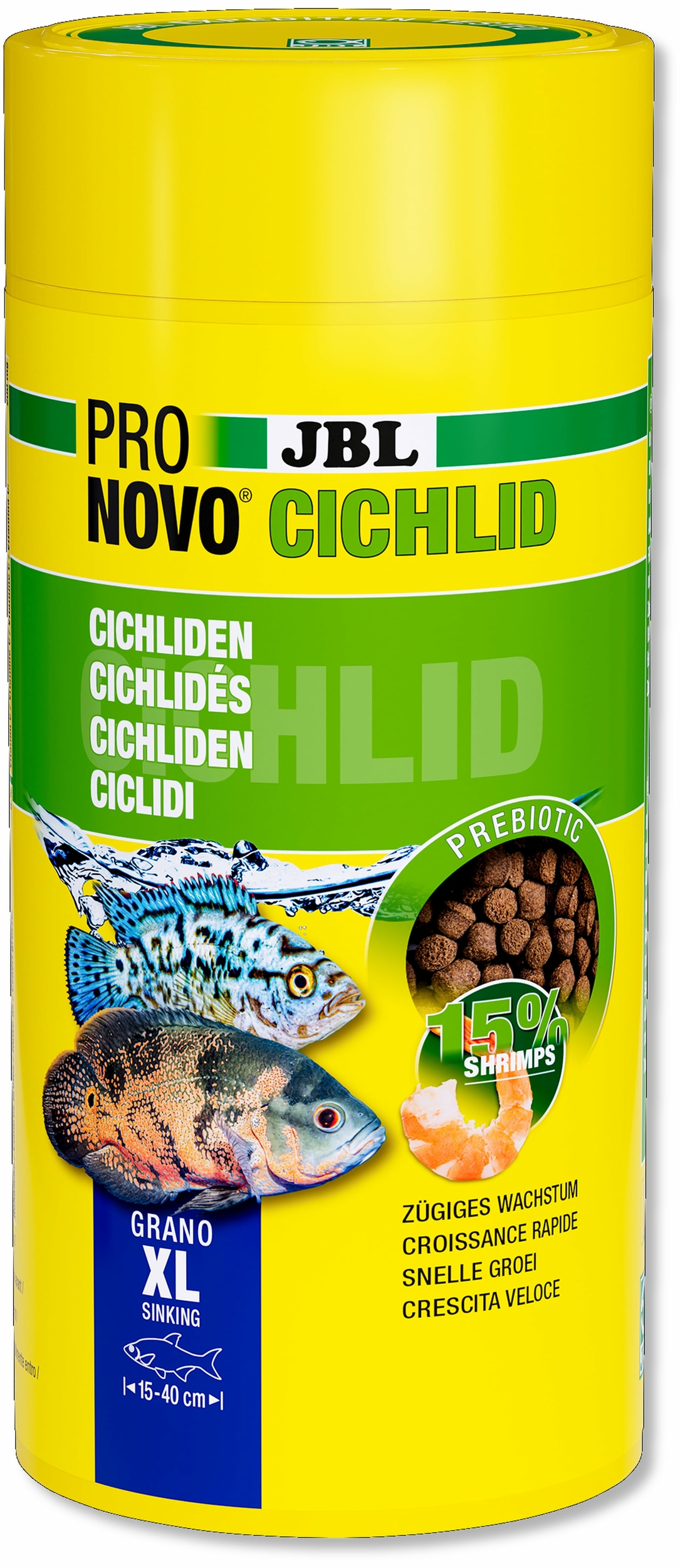 JBL ProNovo Cichlid Grano XL 1000 ml nourriture en granulés pour grands Cichlidés de 15 à 40 cm