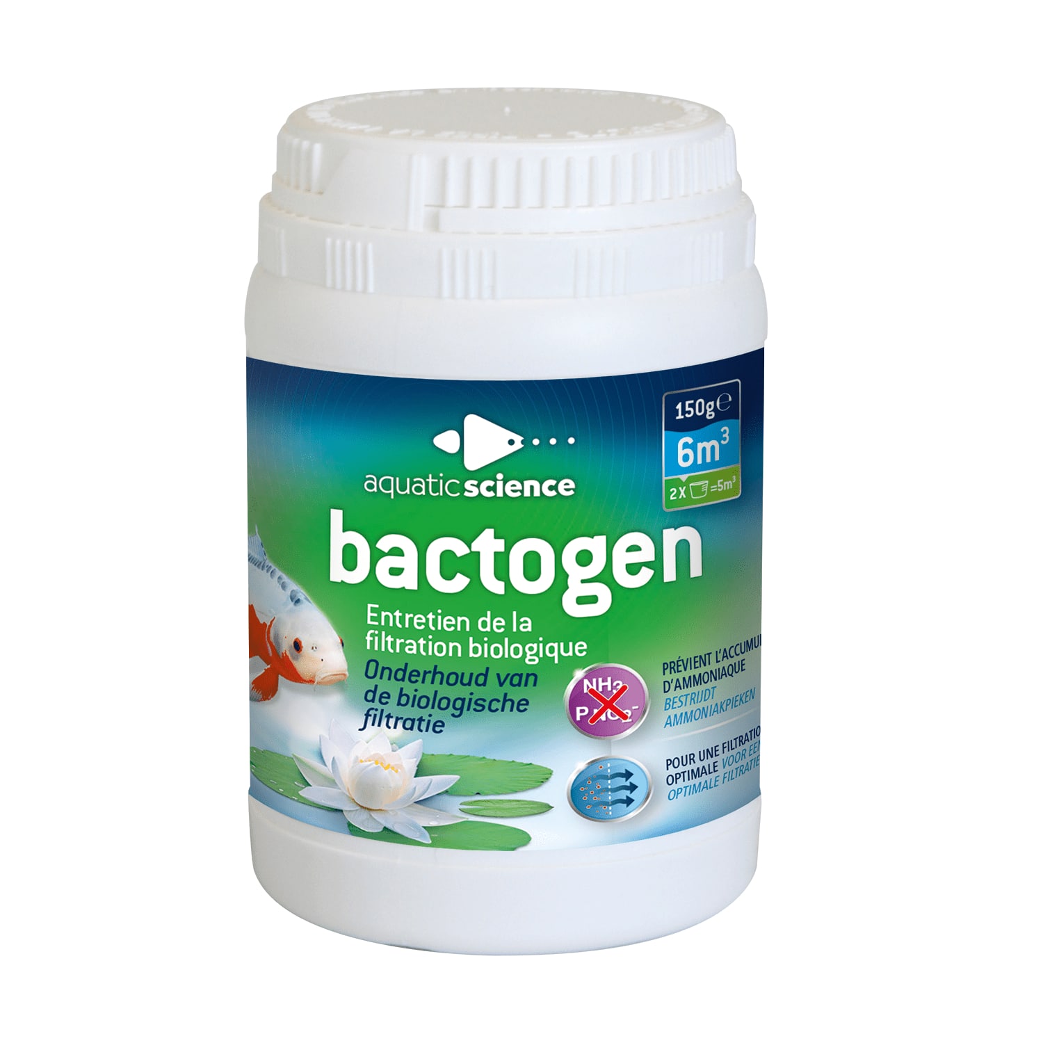 ICHIPOND Bactogen 100 gr 6m3 concentré de bactéries pour filtration avec enzymes, minéraux et oligo-éléments pour bassin jusqu\'à 6 m2