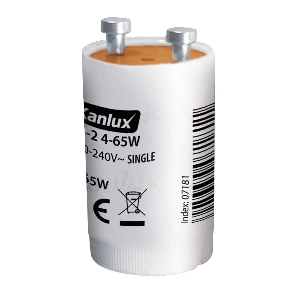 KANLUX BS-2 starter pour tubes d\'éclairage T8 de 4 à 65W alimentés par un ballast ferromagnétique