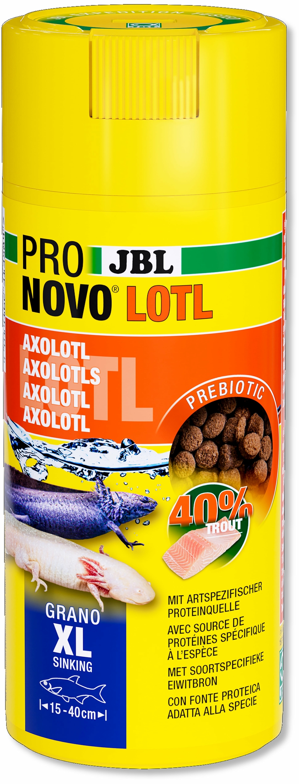 JBL ProNovo Lotl Grano XL 250 ml perles alimentaires submersibles pour Axolotls de 15 à 40 cm