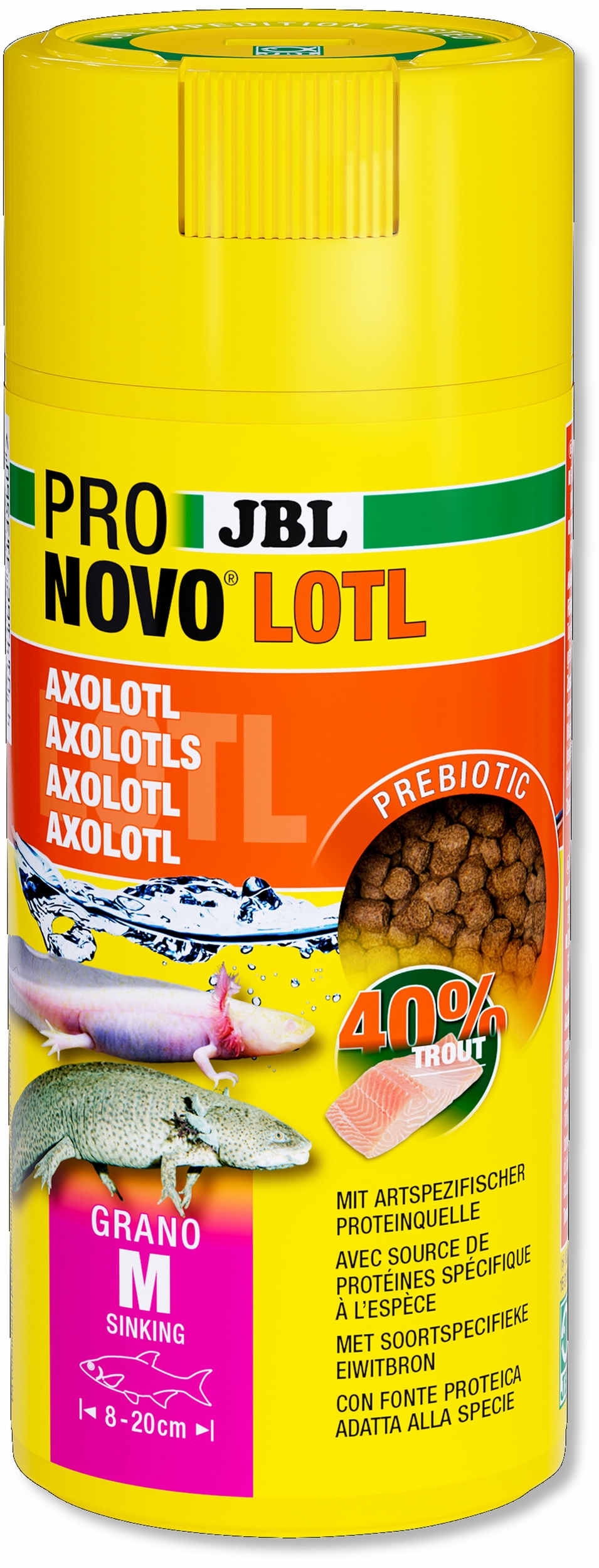 JBL ProNovo Lotl Grano M 250 ml perles alimentaires submersibles pour Axolotls de 8 à 20 cm