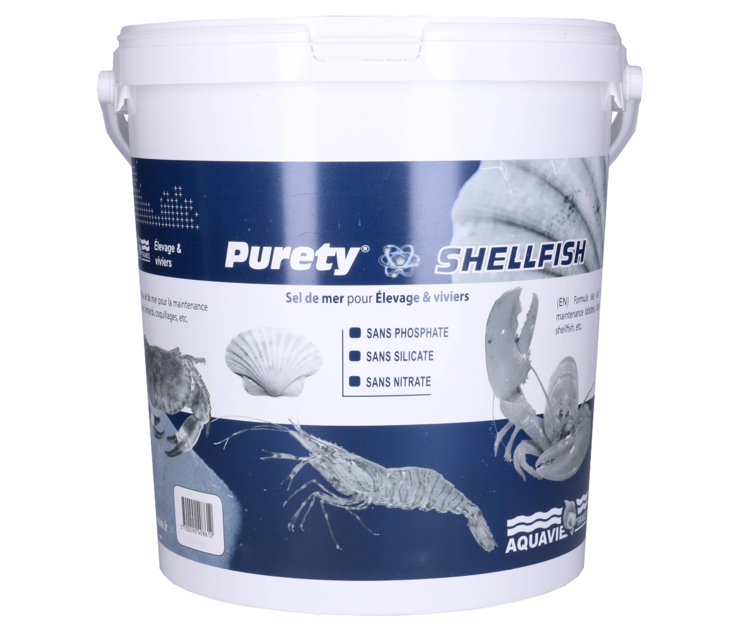AQUAVIE Purety ShellFish 10 Kg sel spécial langoustes, homards, coquillages, etc. Pour 330 L d\'eau salée