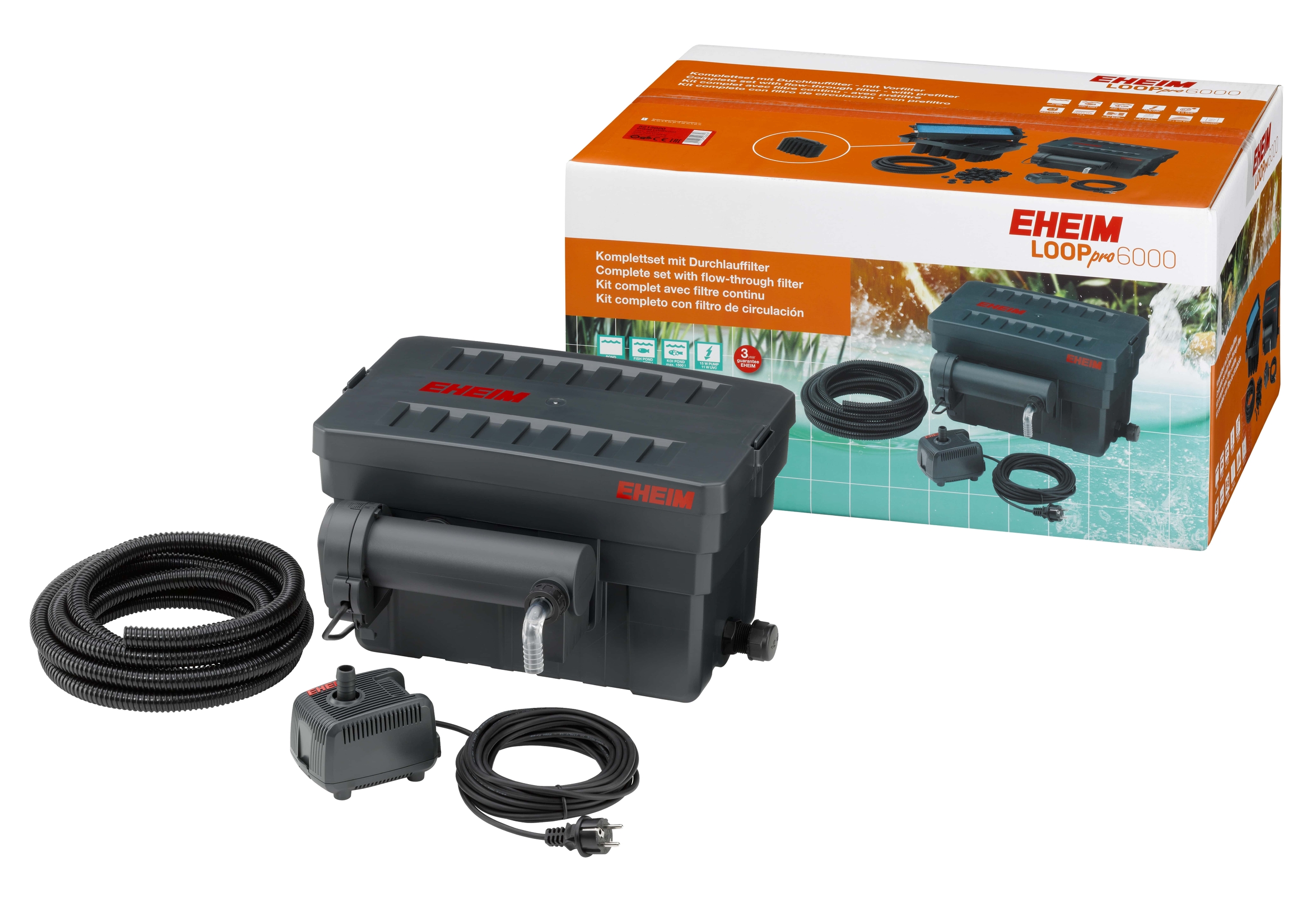 EHEIM Loop Pro 6000 kit de filtration complet avec système de pré-filtre pour bassin jusqu\'à 6000 L