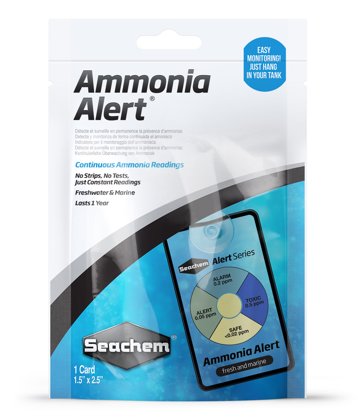 SEACHEM Ammonia Alert test permanent de l\'ammoniaque pour aquarium d\'eau douce et d\'eau de mer