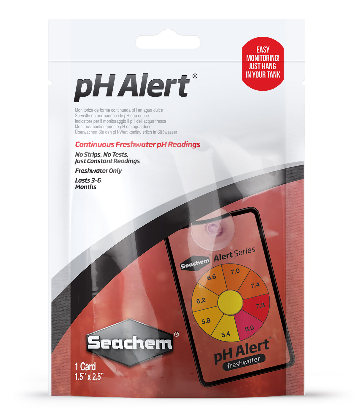 SEACHEM pH Alert test pH permanent pour aquarium d\'eau douce
