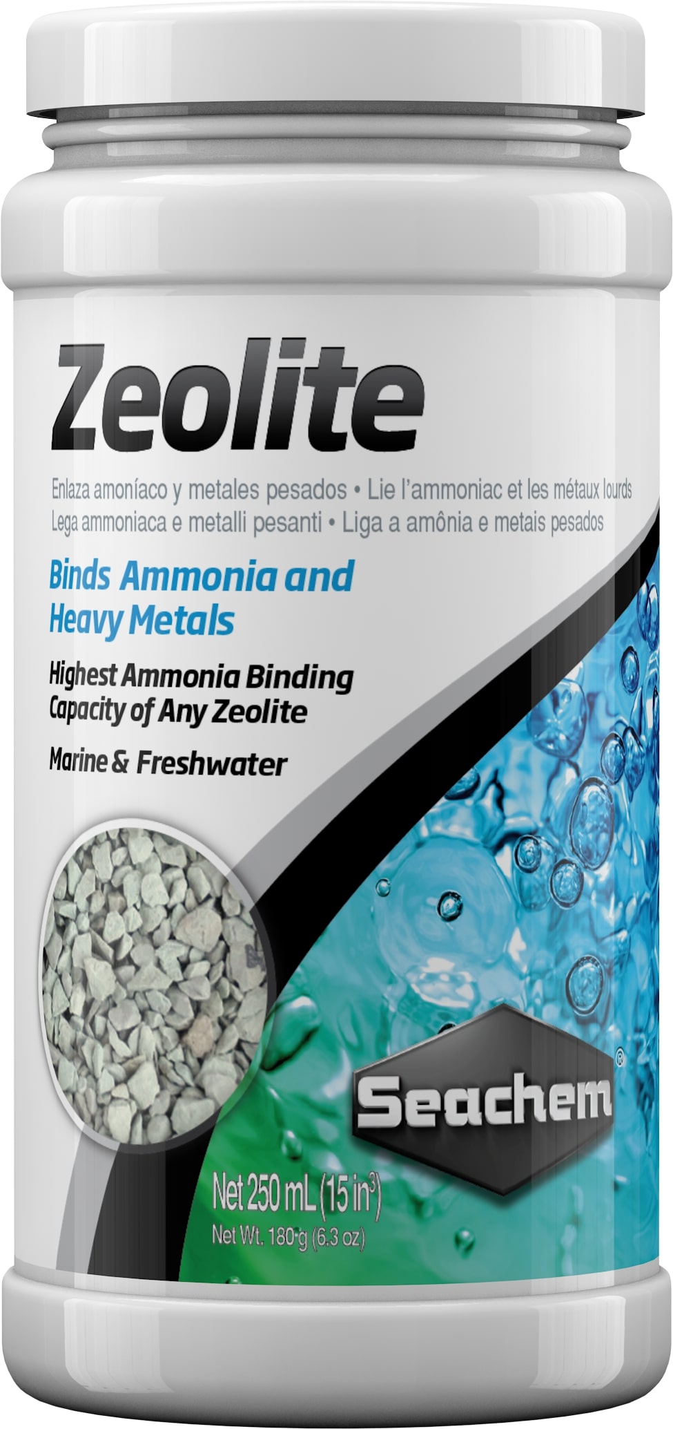 SEACHEM Zeolite 250 ml fixateur d\'ammoniac et des métaux lourds pour aquarium d\'eau douce et d\'eau de mer