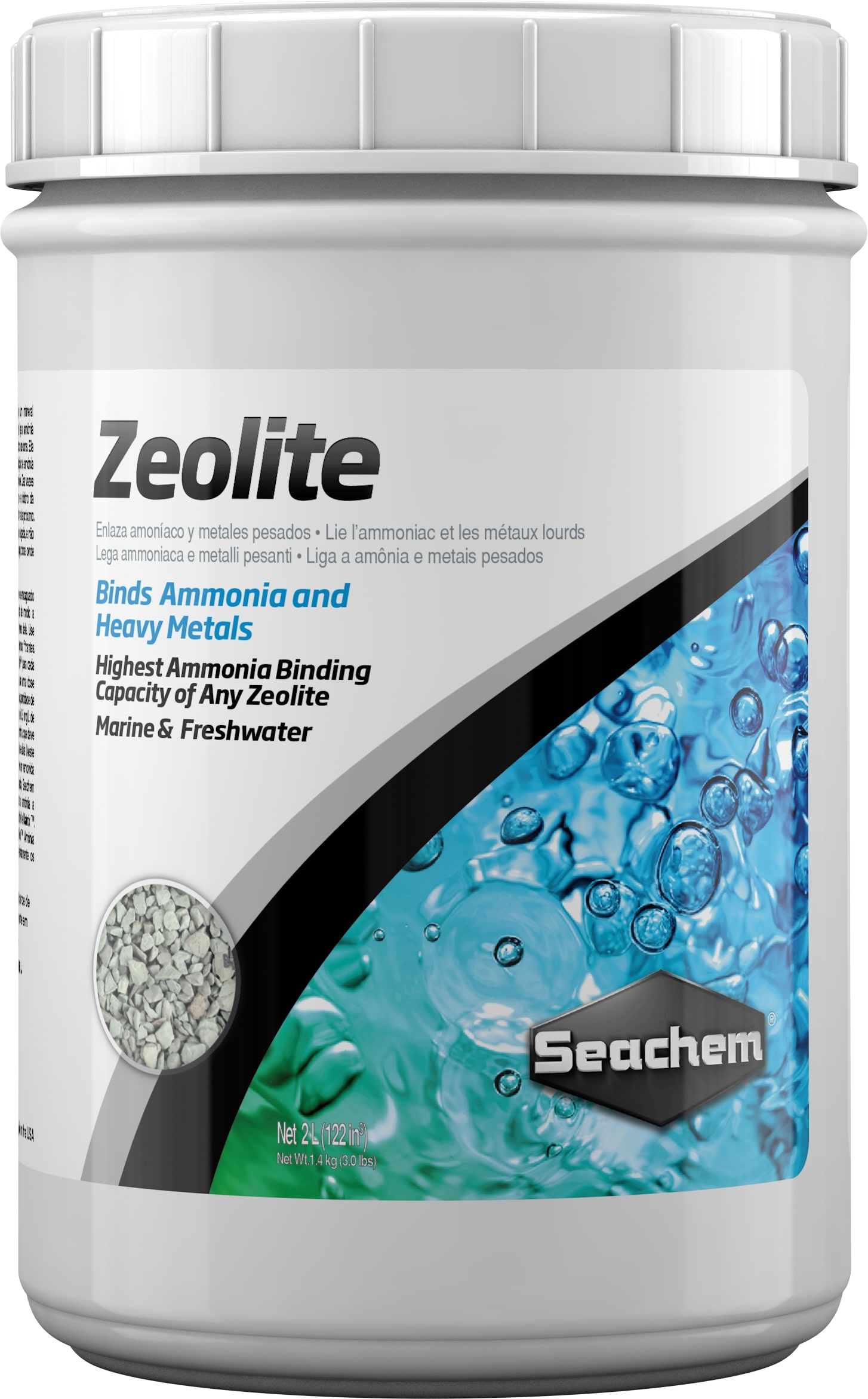 SEACHEM Zeolite 2 L fixateur d\'ammoniac et des métaux lourds pour aquarium d\'eau douce et d\'eau de mer
