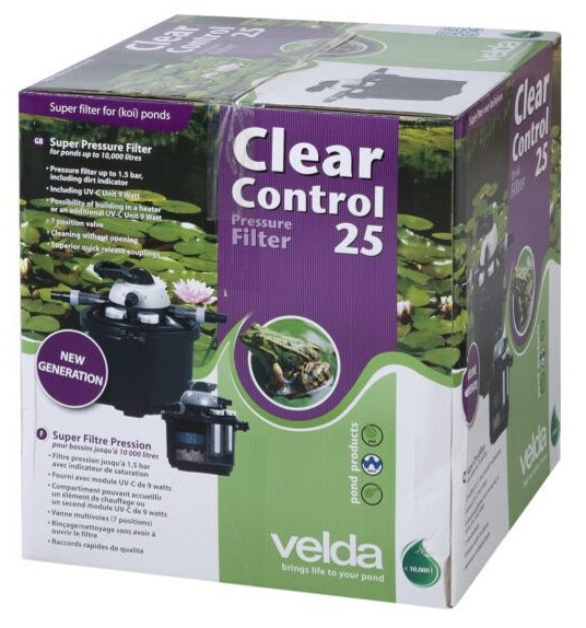 velda-clear-control-25-avec-sterilisateur-uv-c-9w-integre-filtre-a-pression-pour-bassin-jusqu-a-10000-l