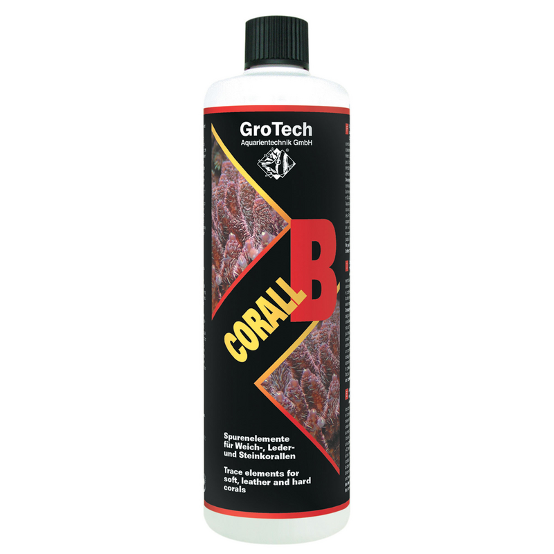 GROTECH Corall B 1000 ml apporte les oligo-éléments essentiels aux coraux mous, cuirs et coraux durs