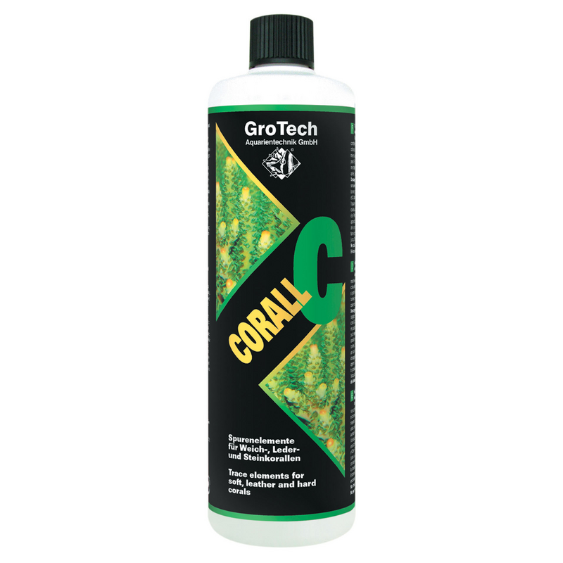 GROTECH Corall C 1000 ml apporte les oligo-éléments essentiels aux coraux mous, cuirs et coraux durs