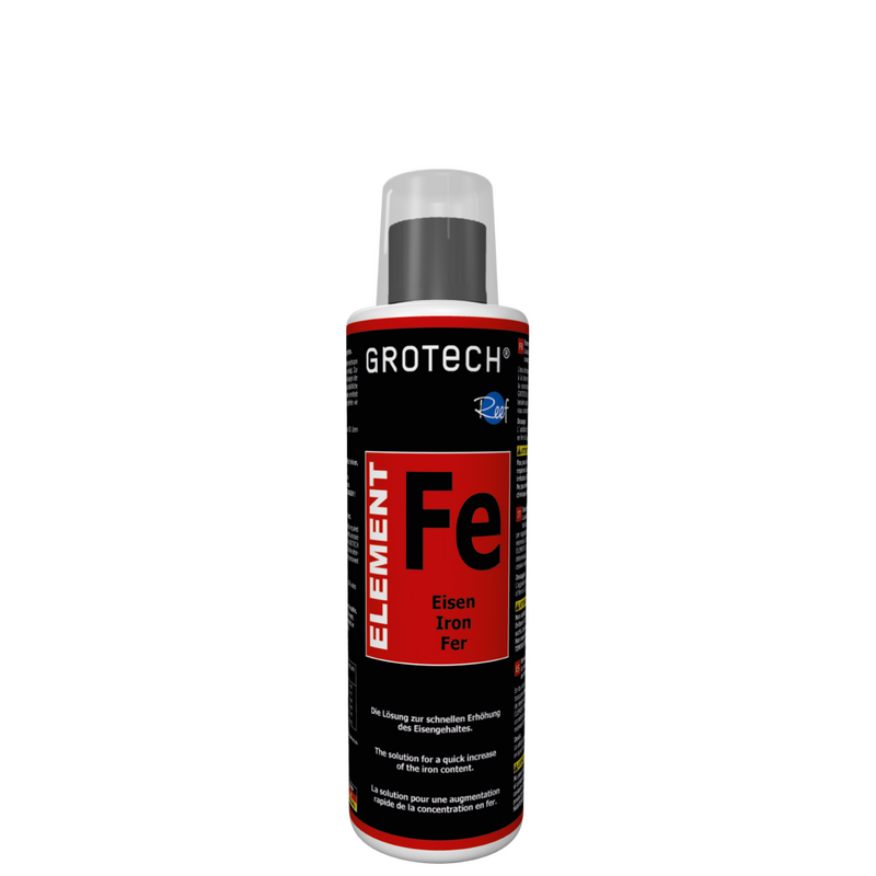 GROTECH Element Fe 250 ml augmente rapidement la concentration de Fer en aquarium marin
