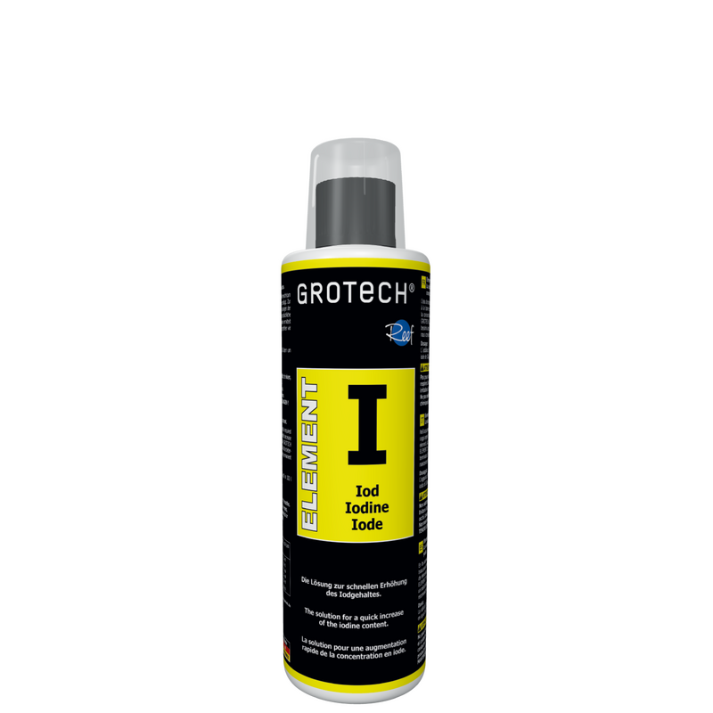 GROTECH Element I 250 ml augmente rapidement la concentration de Iode en aquarium marin