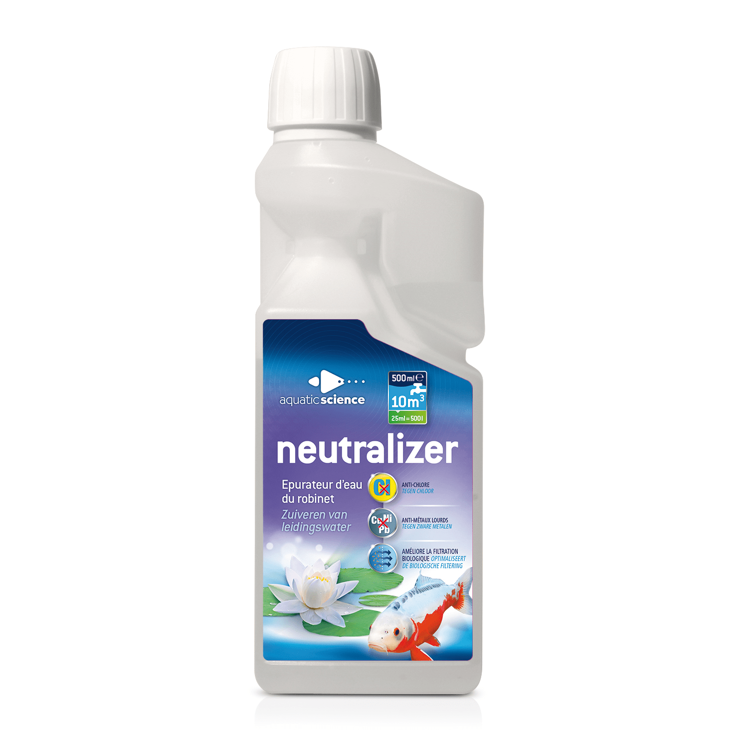 ICHIPOND Neutralizer 10000 neutralise immédiatement le chlore et les métaux lourds de l\'eau du robinet. Traite jusqu\'à 10000 L