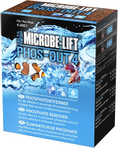MICROBE-LIFT Phos-Out 4 500 gr élimine le phosphate, silicate, métaux lourds, les colorants en aquarium d\'eau douce et d\'eau de mer