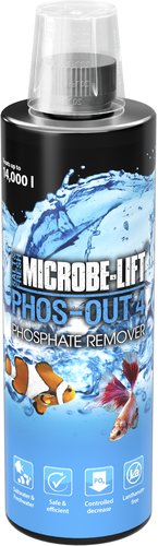 MICROBE-LIFT Phos-Out 4 Liquid 473 ml anti-phosphate à base de polymère pour aquarium marin et d\'eau douce
